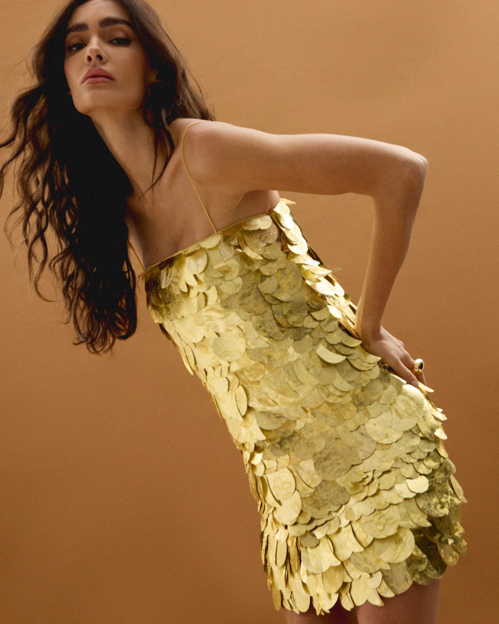 PESCADORA SHORT DRESS - GOLD