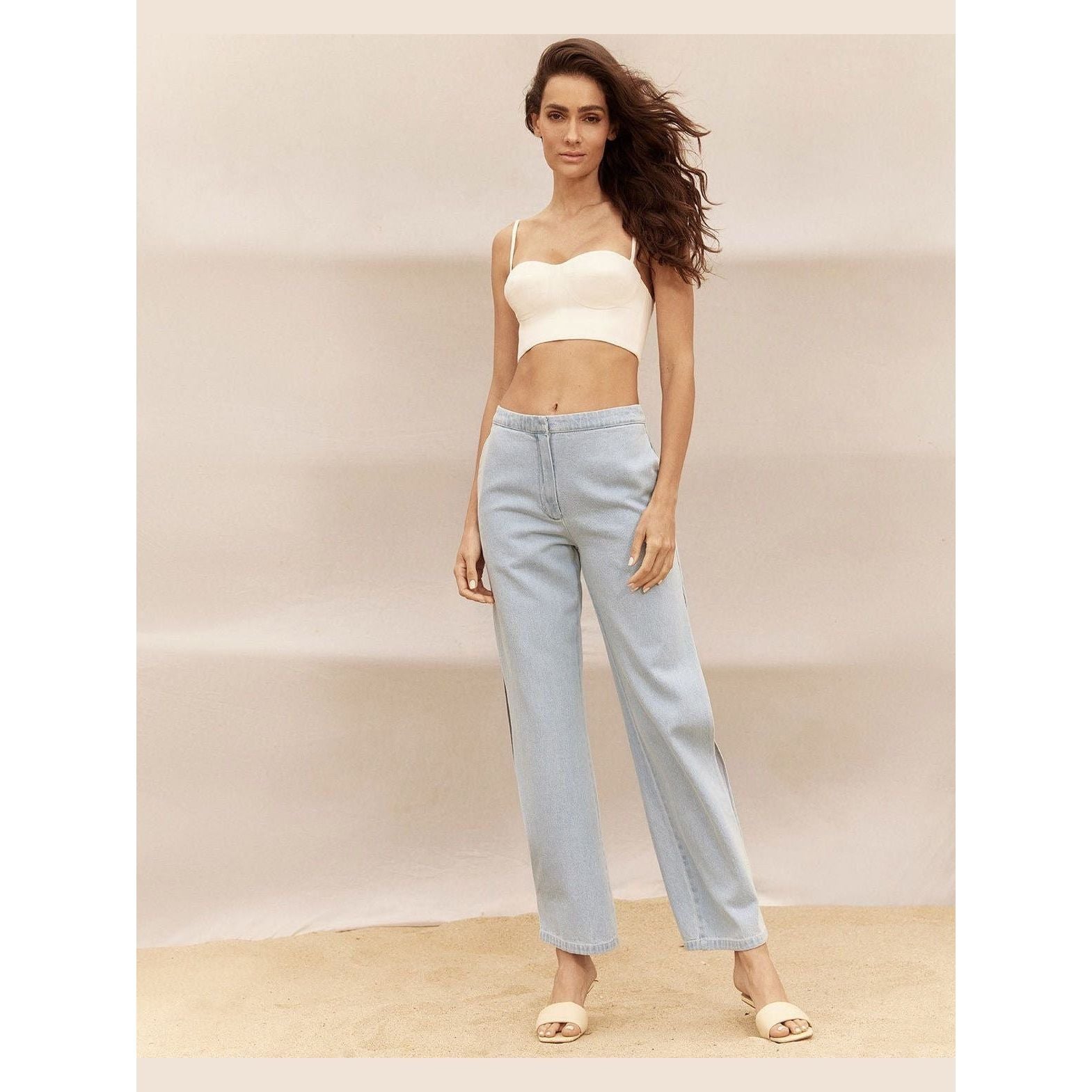 HL CROPPED MOULAGE HAND OFF WHITE