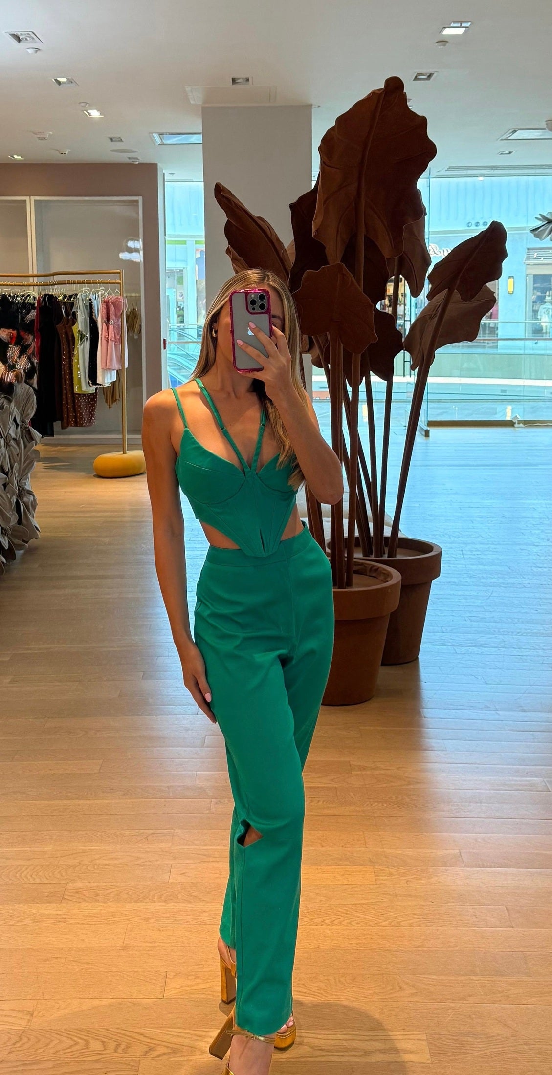TD GREEN CORSET SET