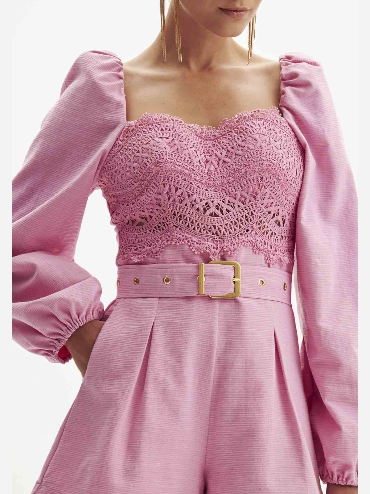 AMAR PINK EMBROIDERED ROMPER
