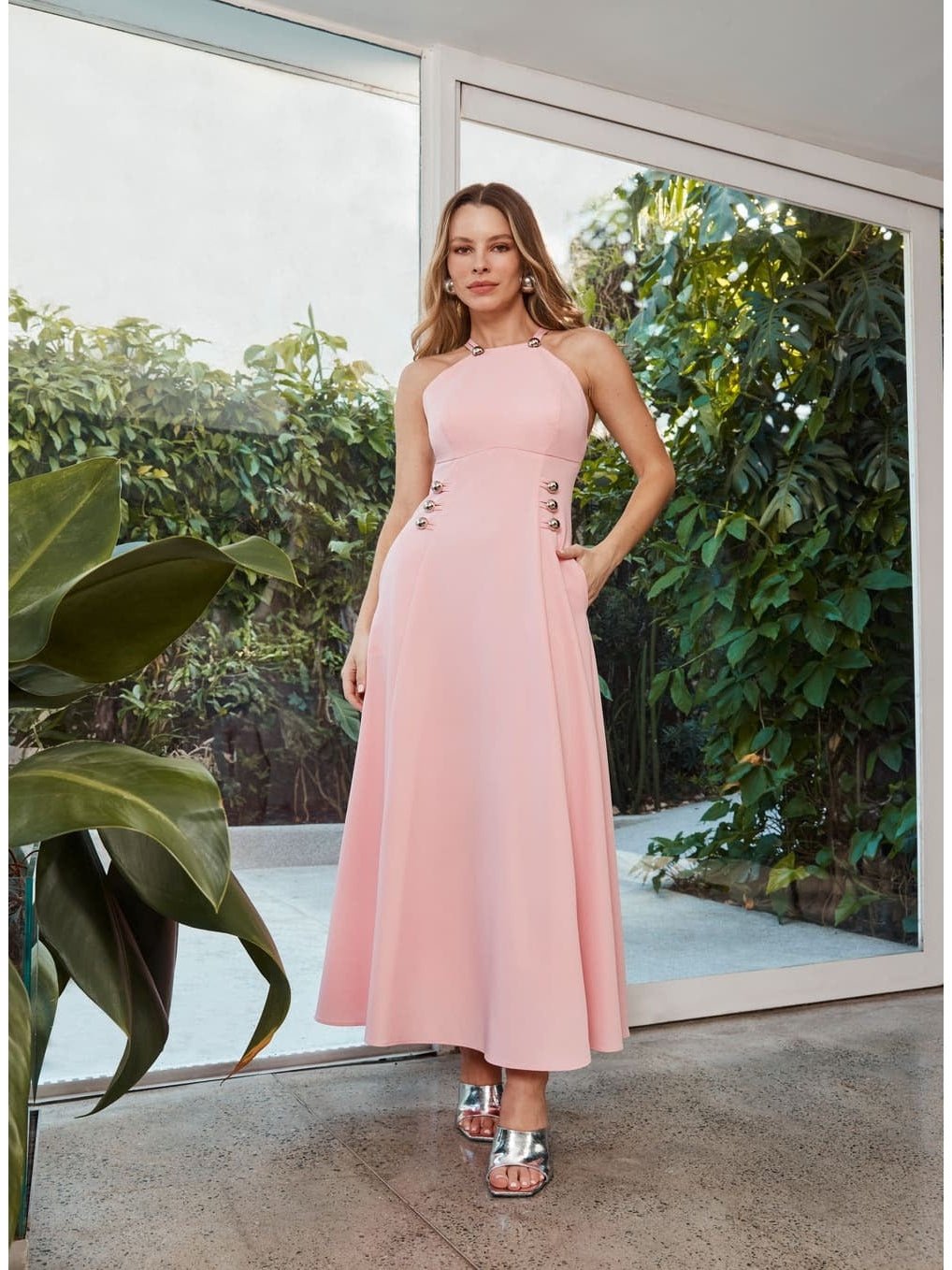 MAXI MIDI PINK DRESS