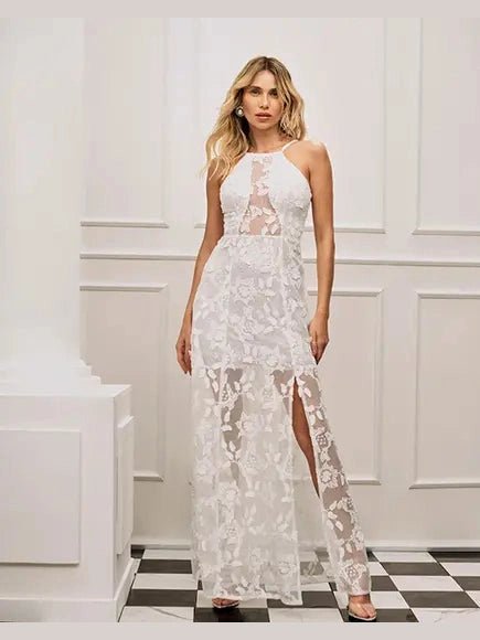 3D EMBROIDERY LONG DRESS