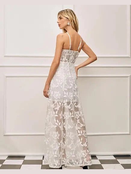3D EMBROIDERY LONG DRESS