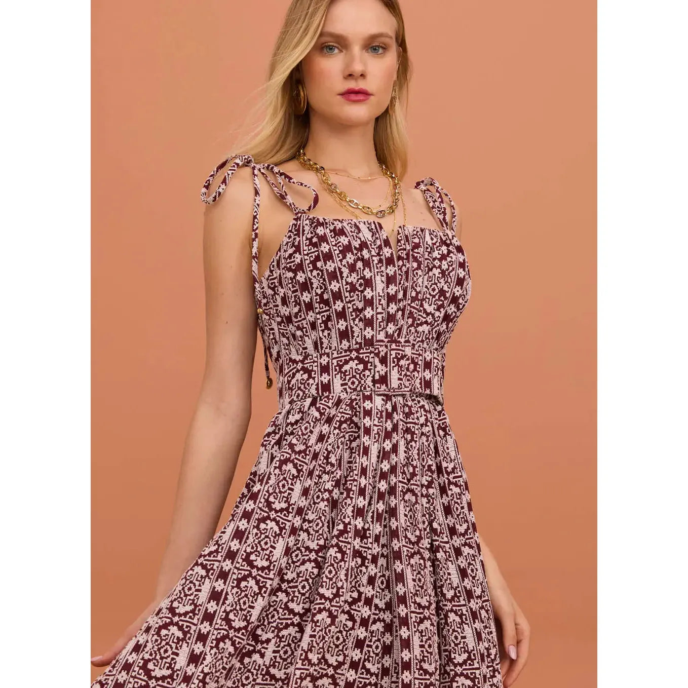 SK LONG EMBROIDERY DRESS