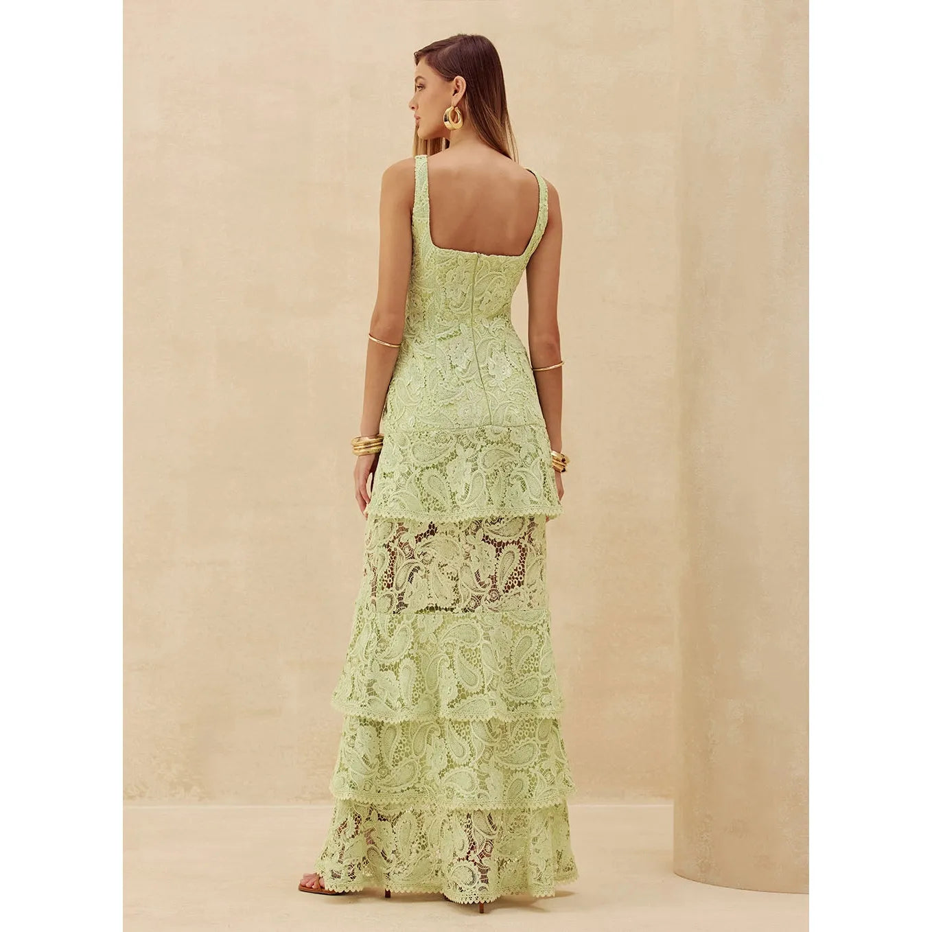 SK LONG RUFFLED DRESS