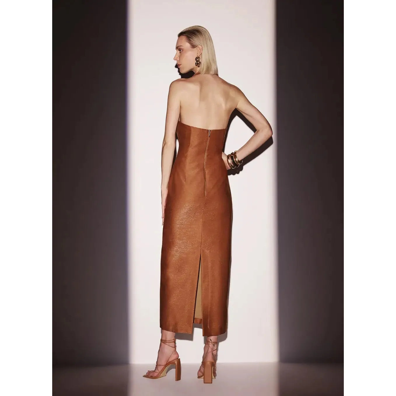 TD MIDI HALTER LUREX DRESS