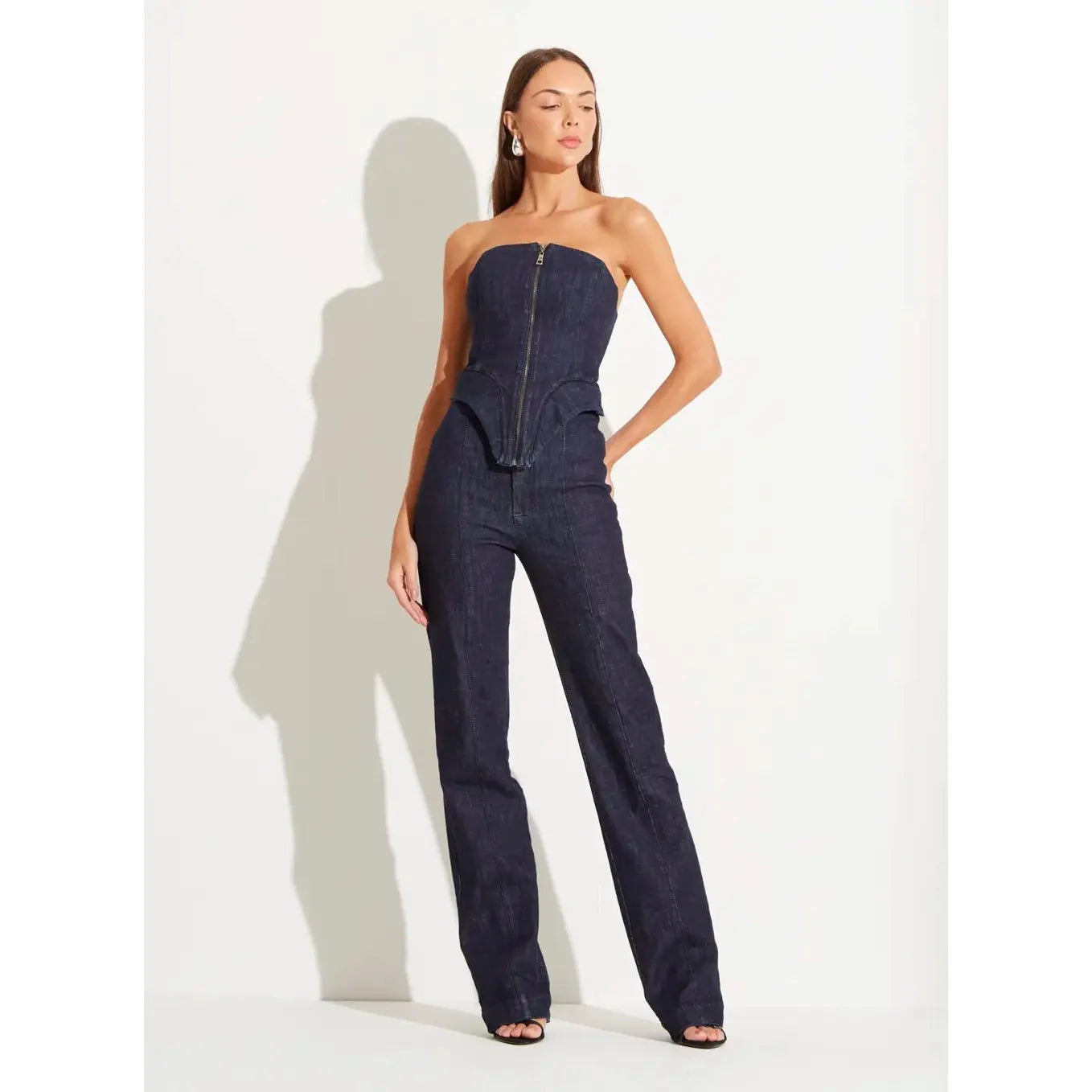 TD STRAPLESS JEAN JUMPSUIT
