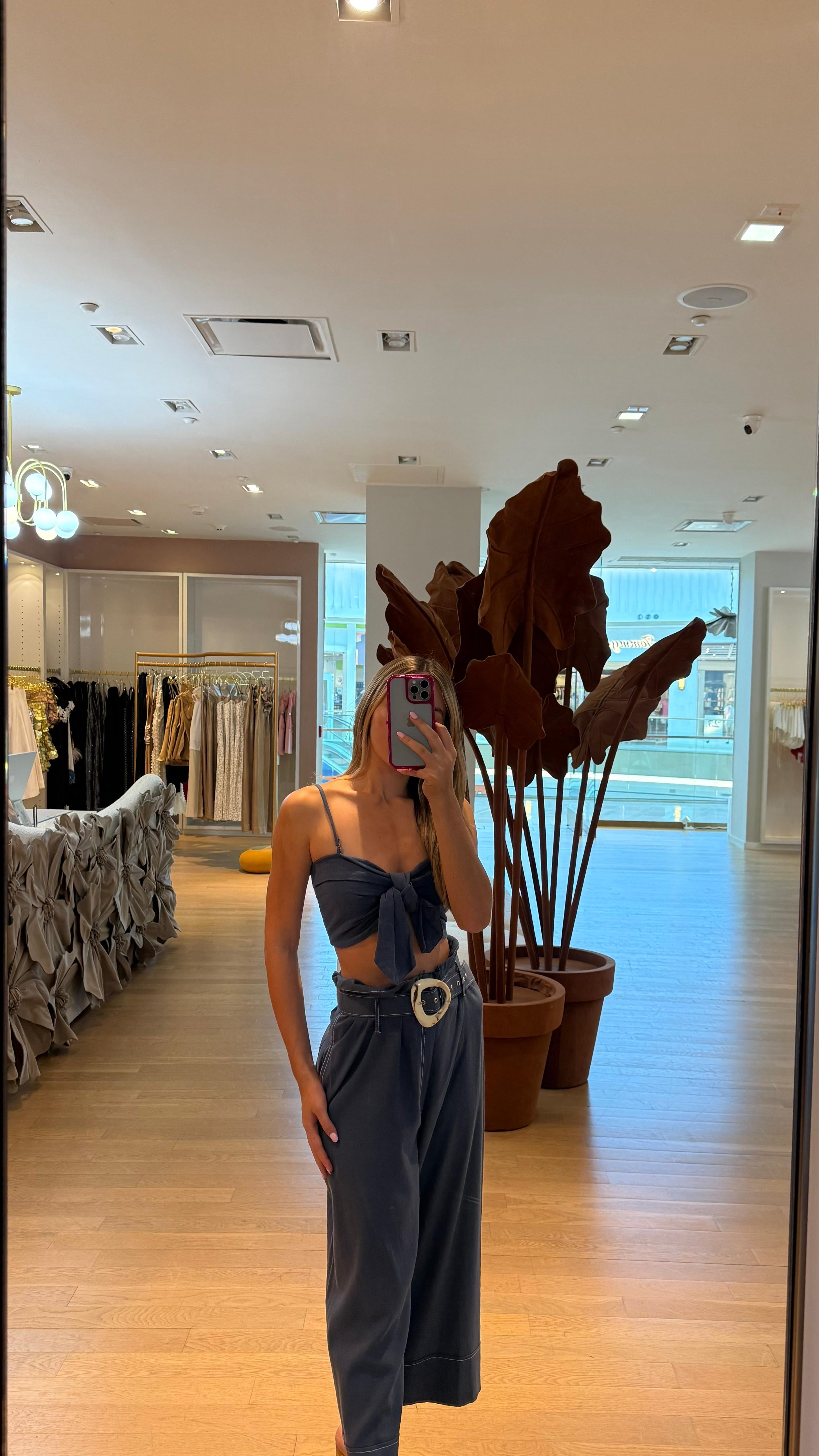 SC BLUE CROP AND PANT SET