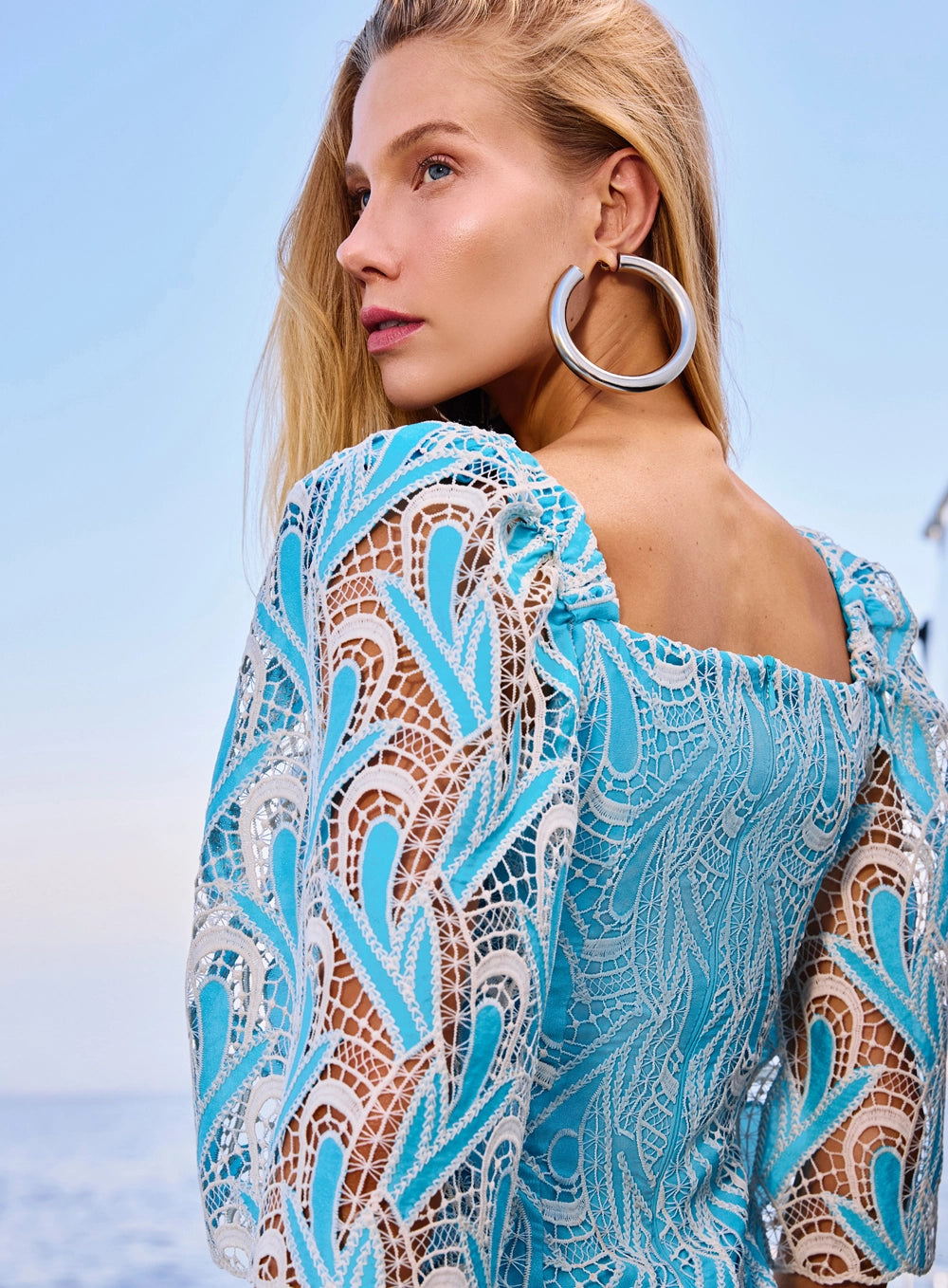 SK GUIPURE SHORT DRESS