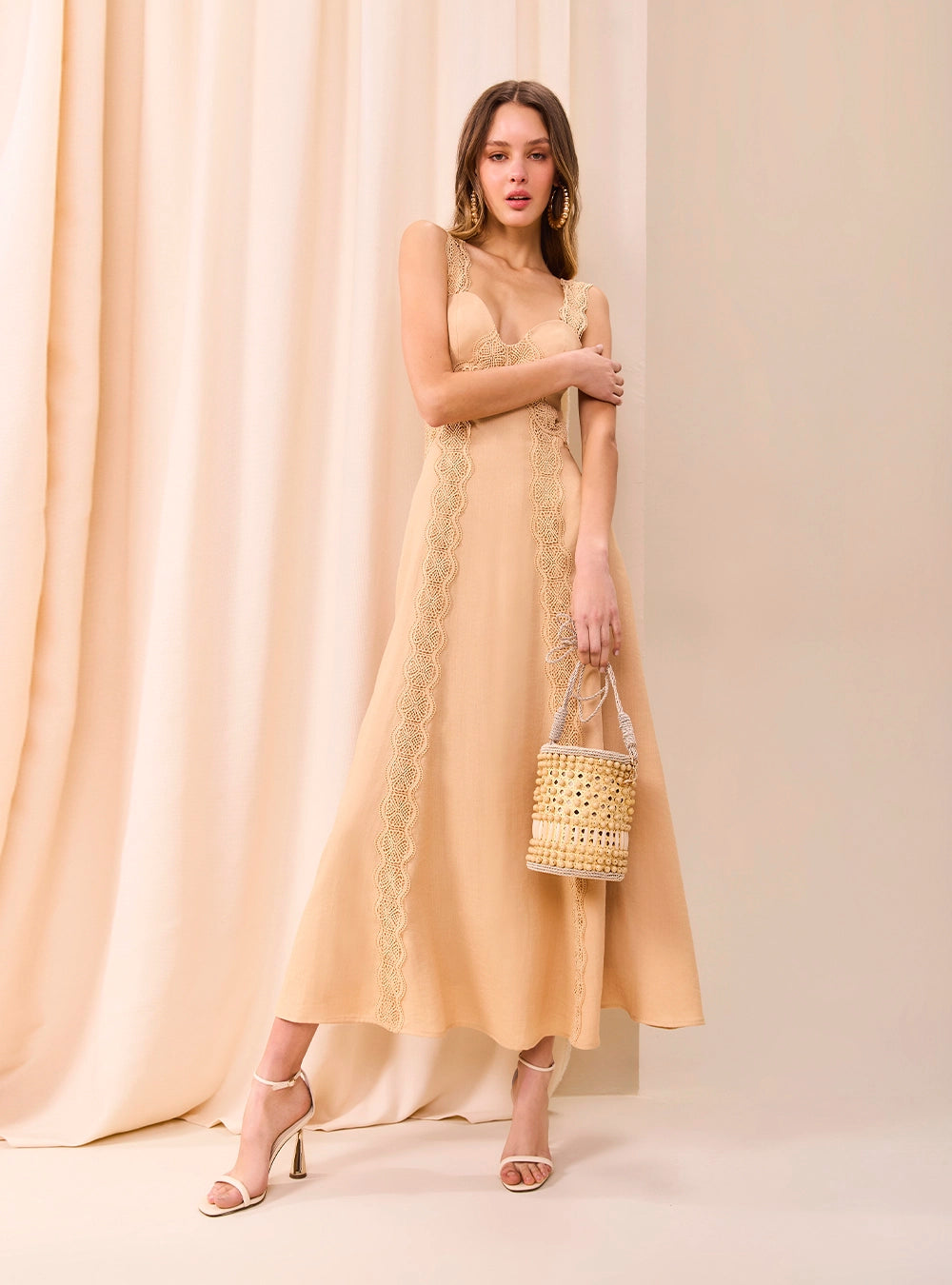 SK MIDI DRESS WITH INTERLOCKING DETAILS