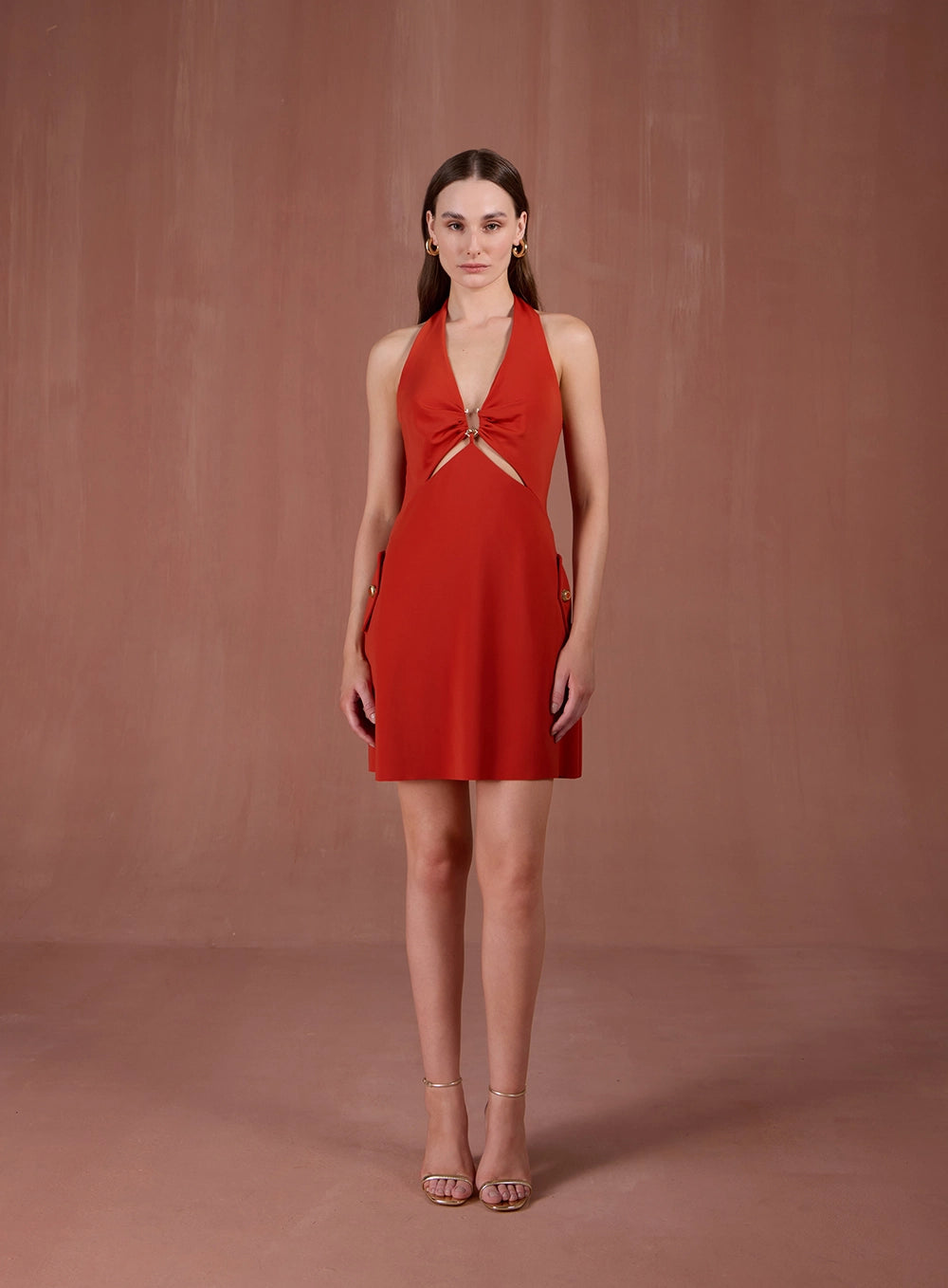 SK CUT OUT HALTER NECK DRESS