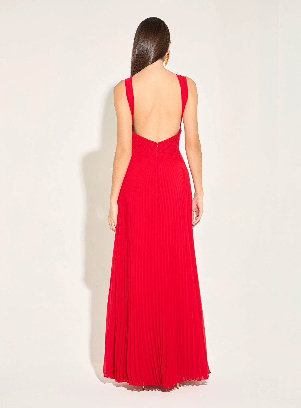 TD LONG DRESS WITH PLEATED SKIRT