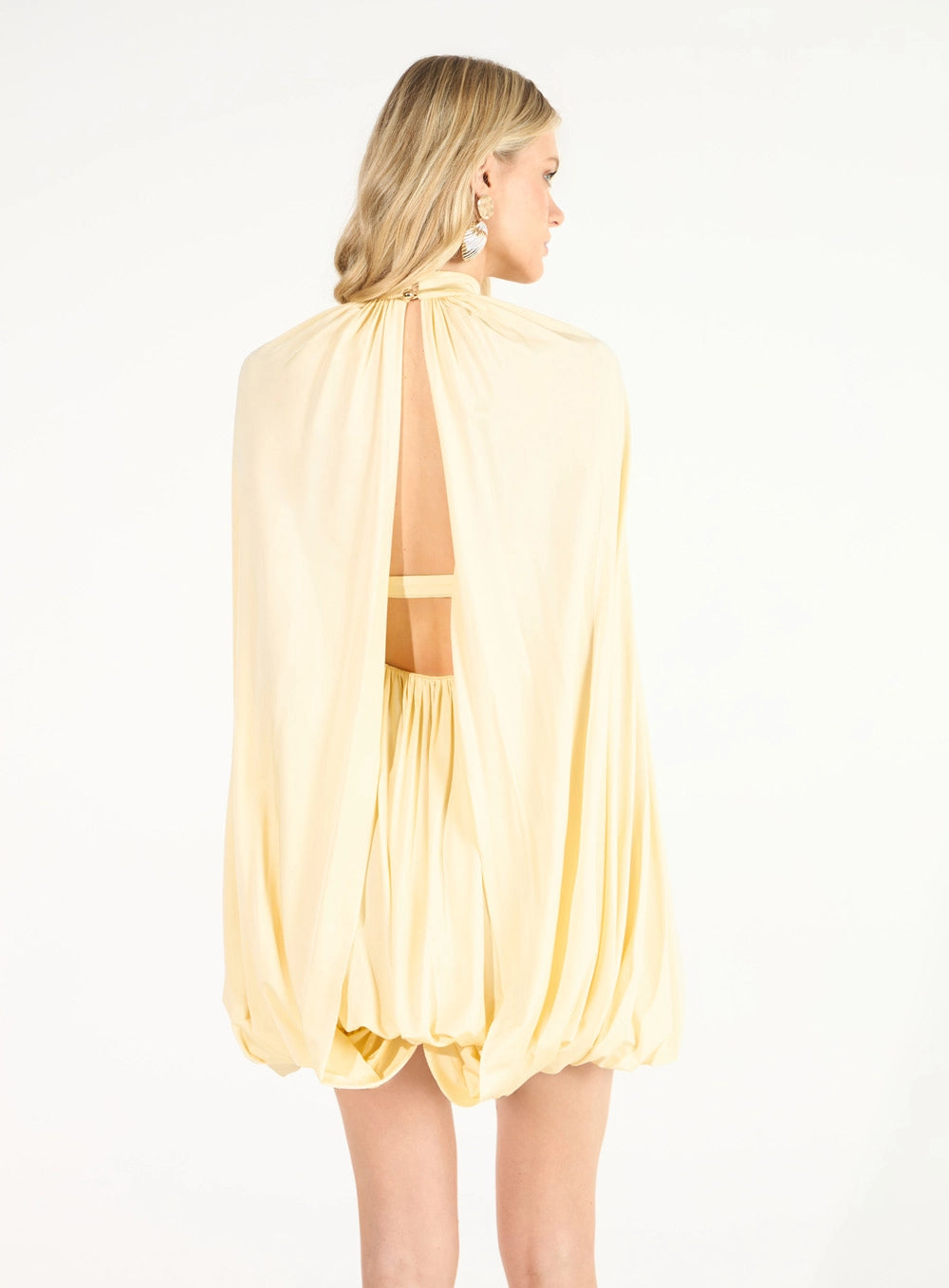 SK YELLOW CAPE DRESS
