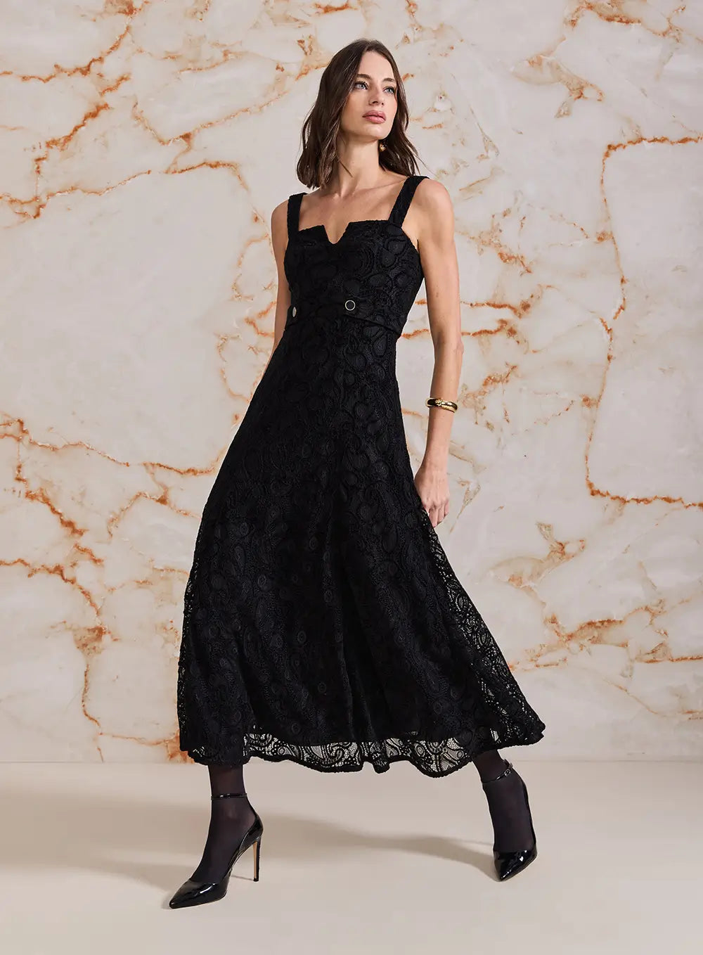 SK BLACK EMBROIDERY DRESS