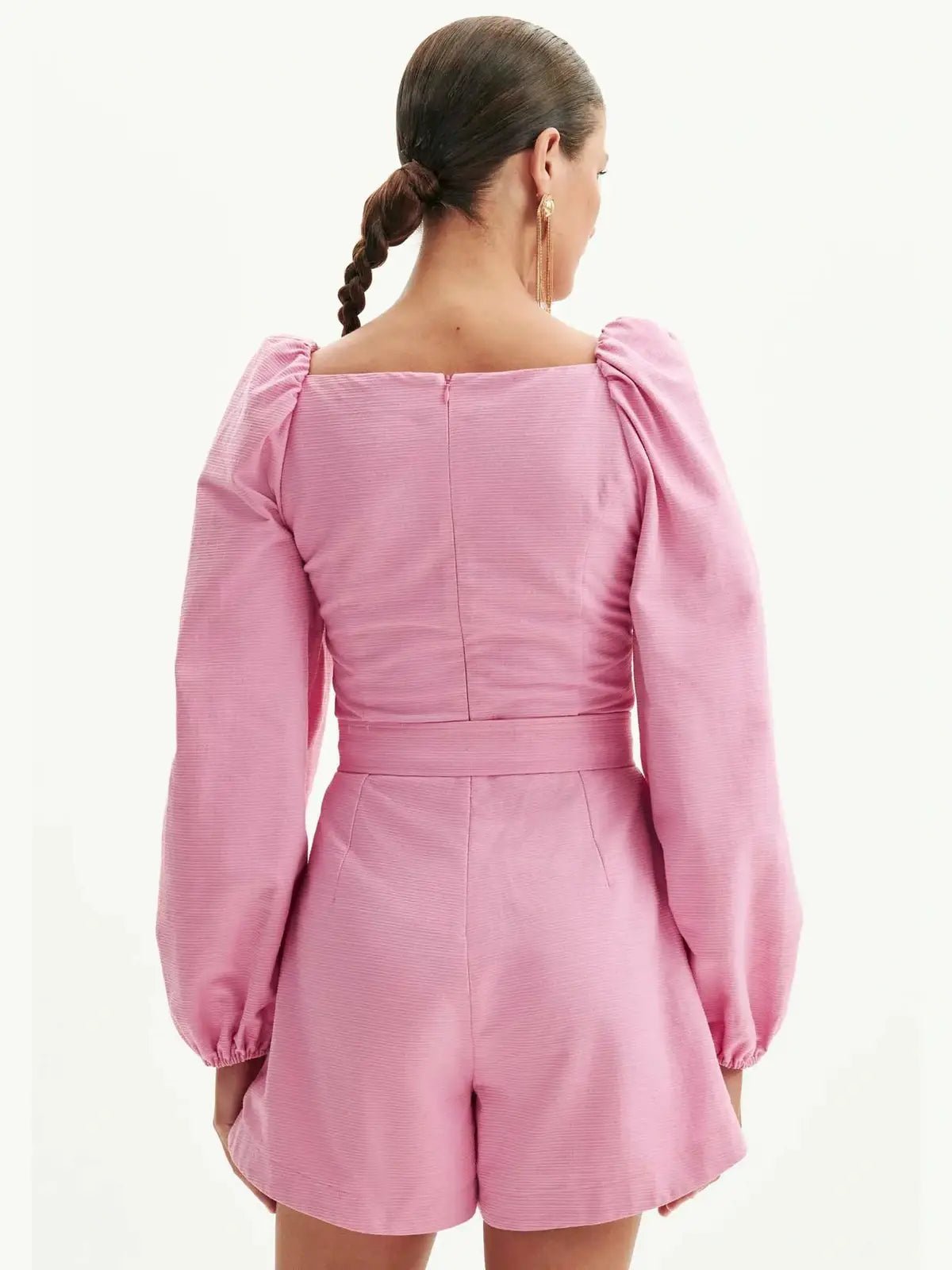 AMAR PINK EMBROIDERED ROMPER