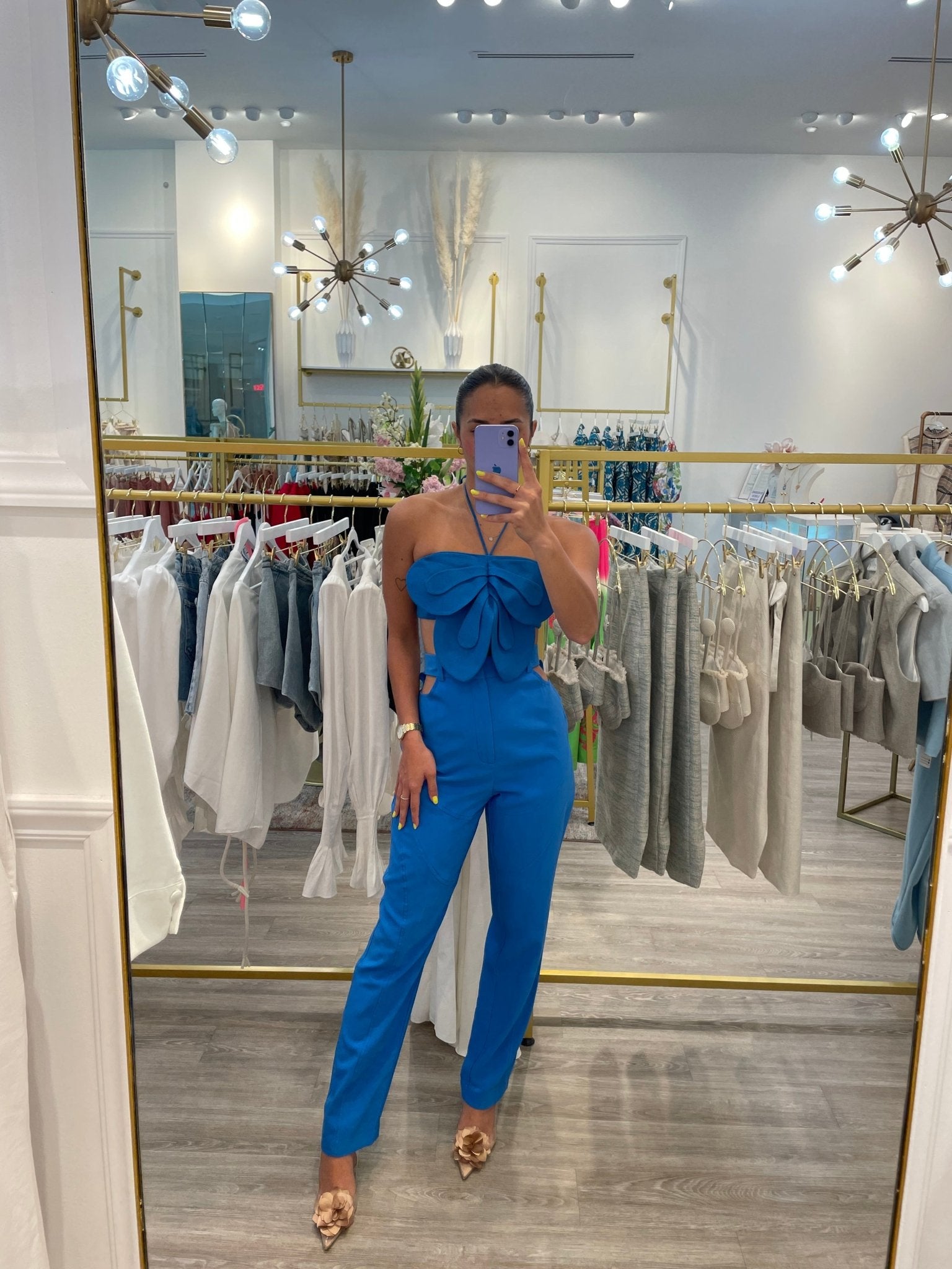 TD Blue Front Cut Out Pants