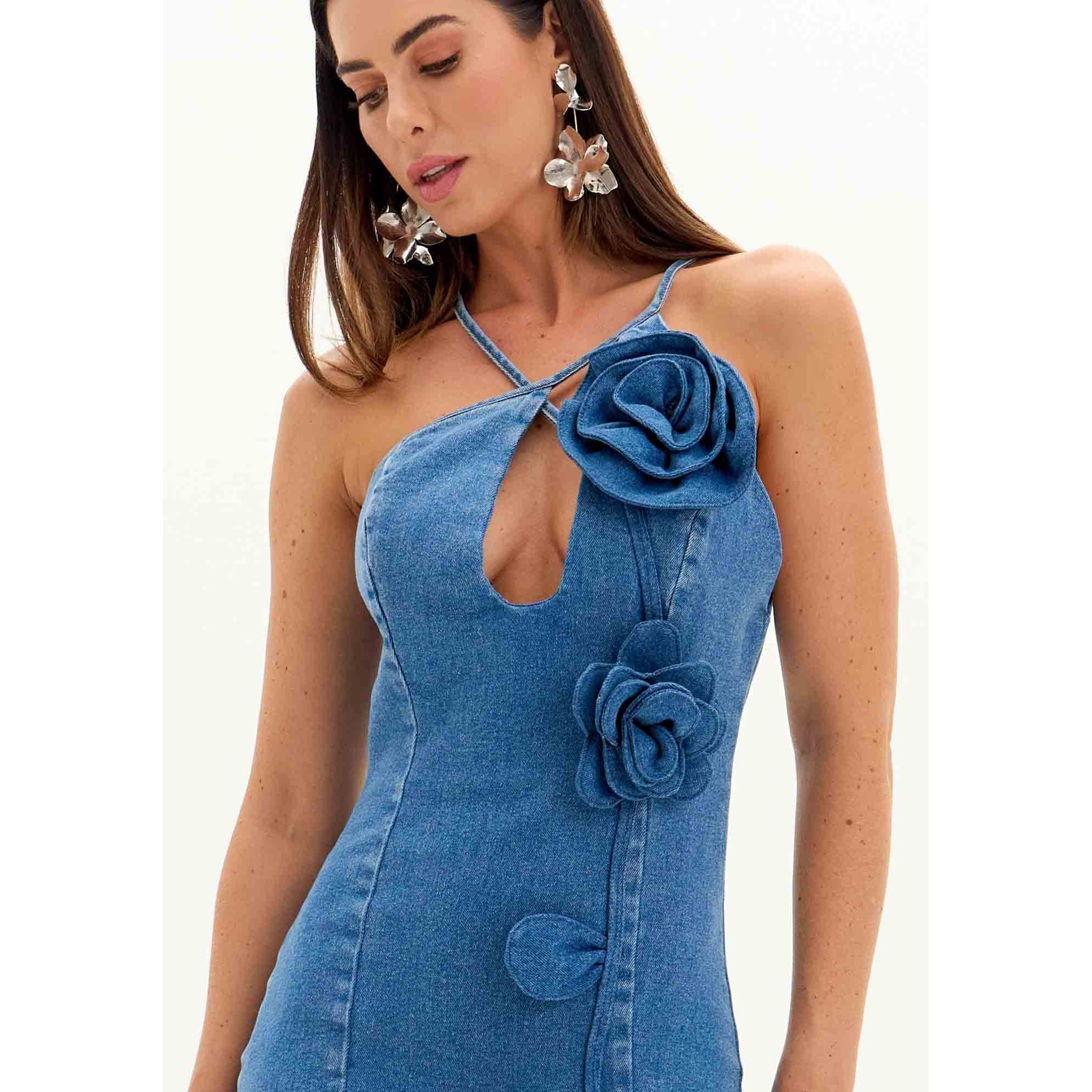 AMAR JEAN FLOWER DRESS