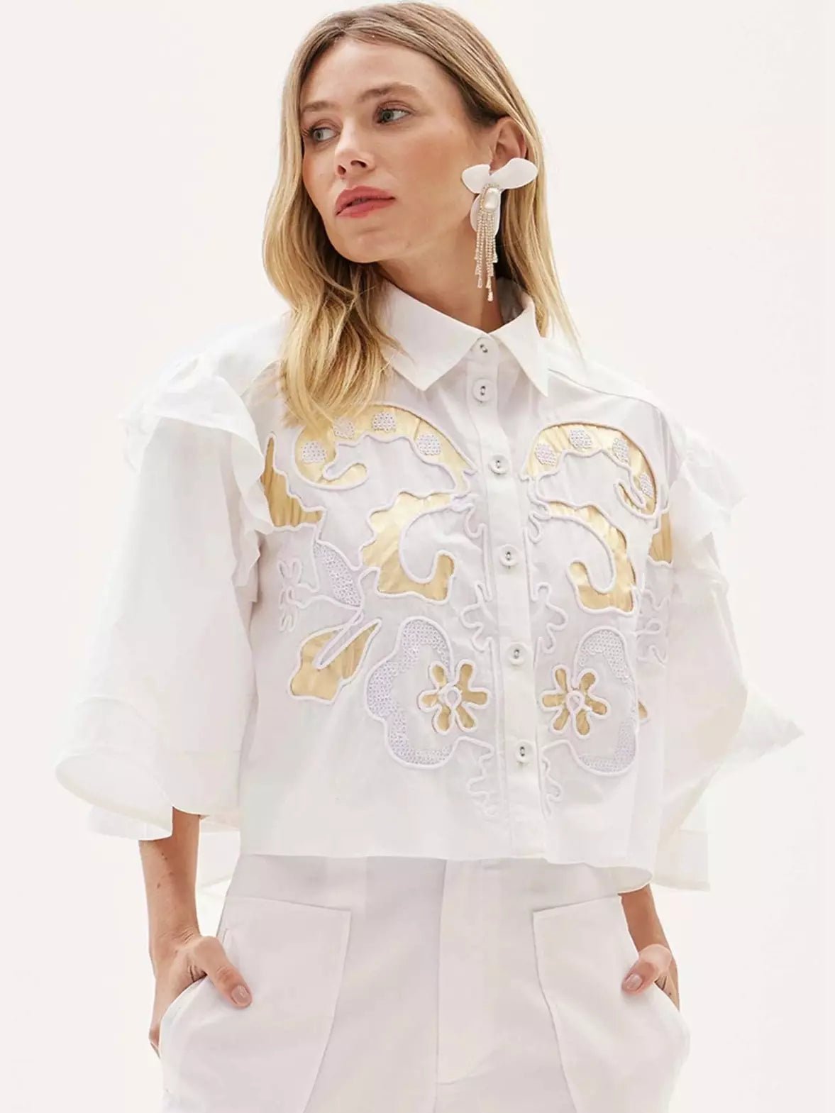 Amar Embroidery Golden Top