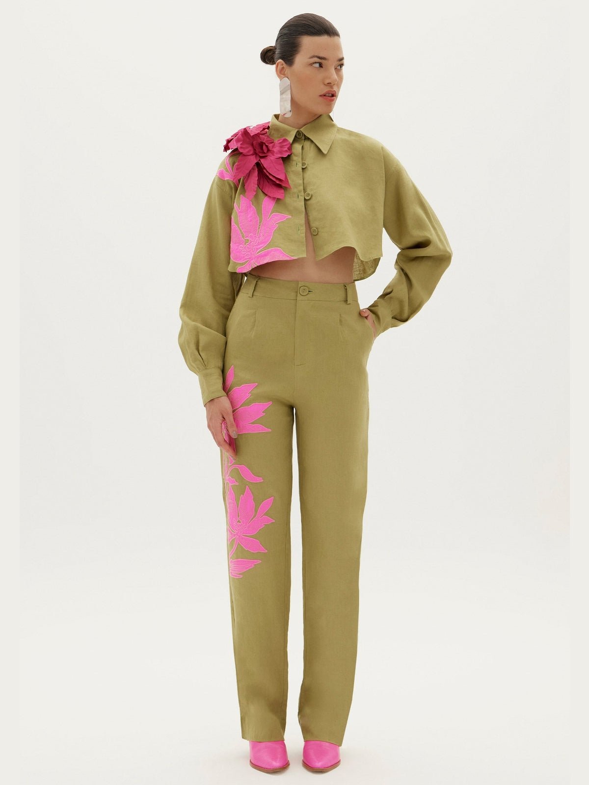 AMAR RIO VERDE LINEN PANTS