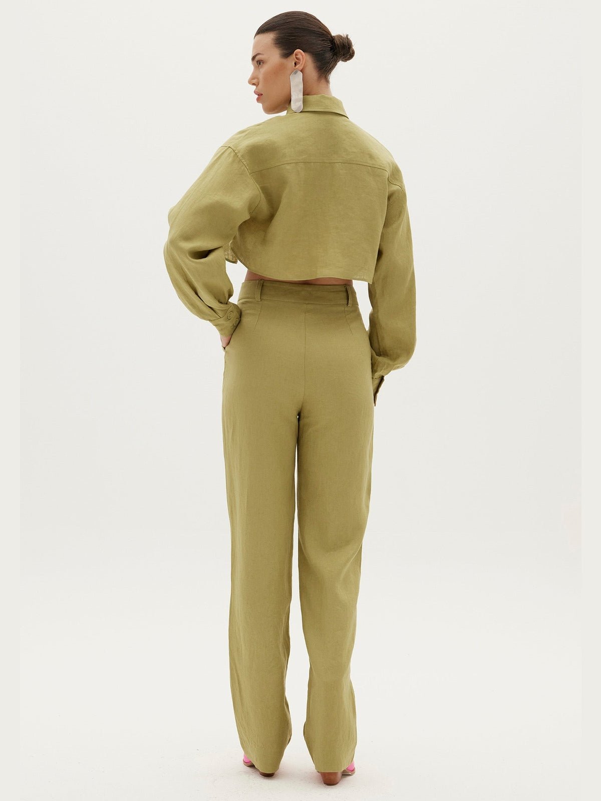 AMAR RIO VERDE LINEN PANTS