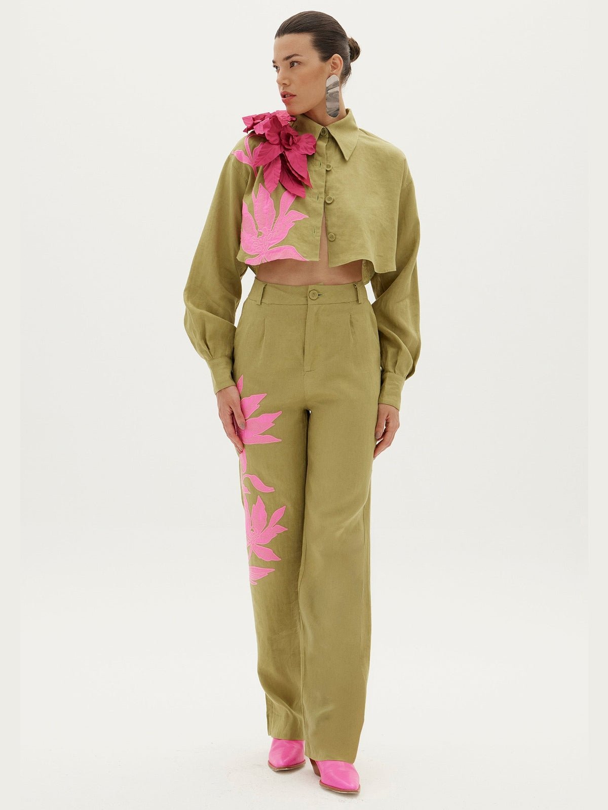 AMAR RIO VERDE LINEN PANTS