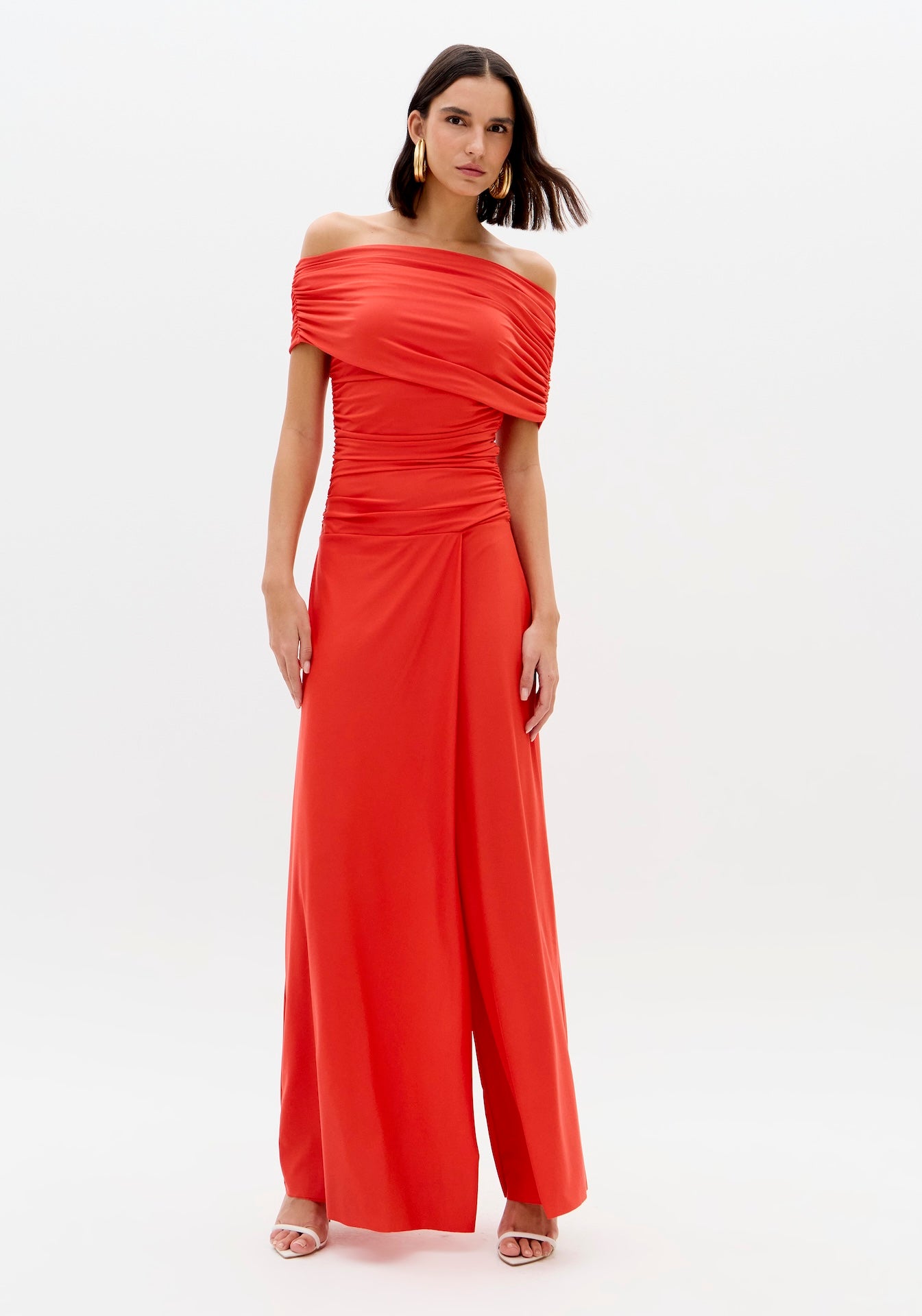 LP ONE SHOULDER JUMPSUIT RED