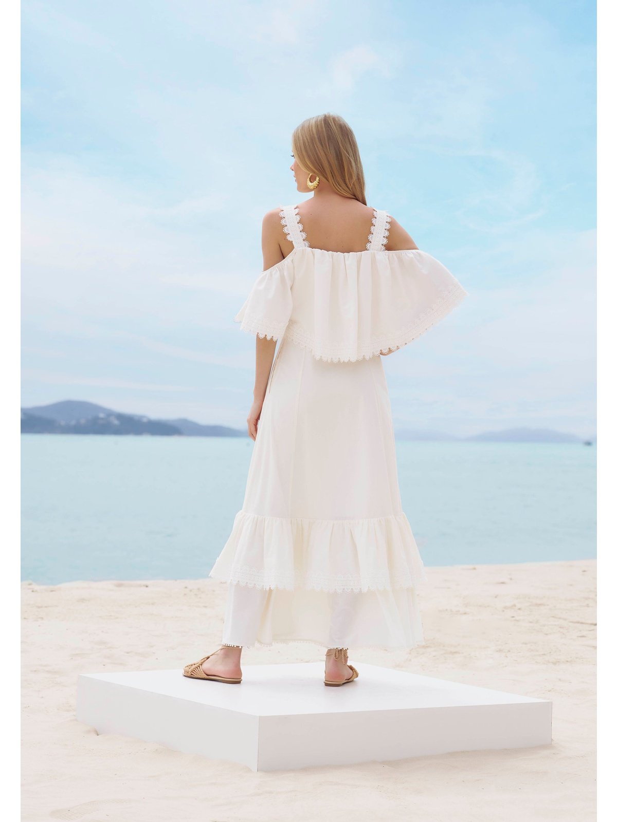 Amar Midi Dress Renda White