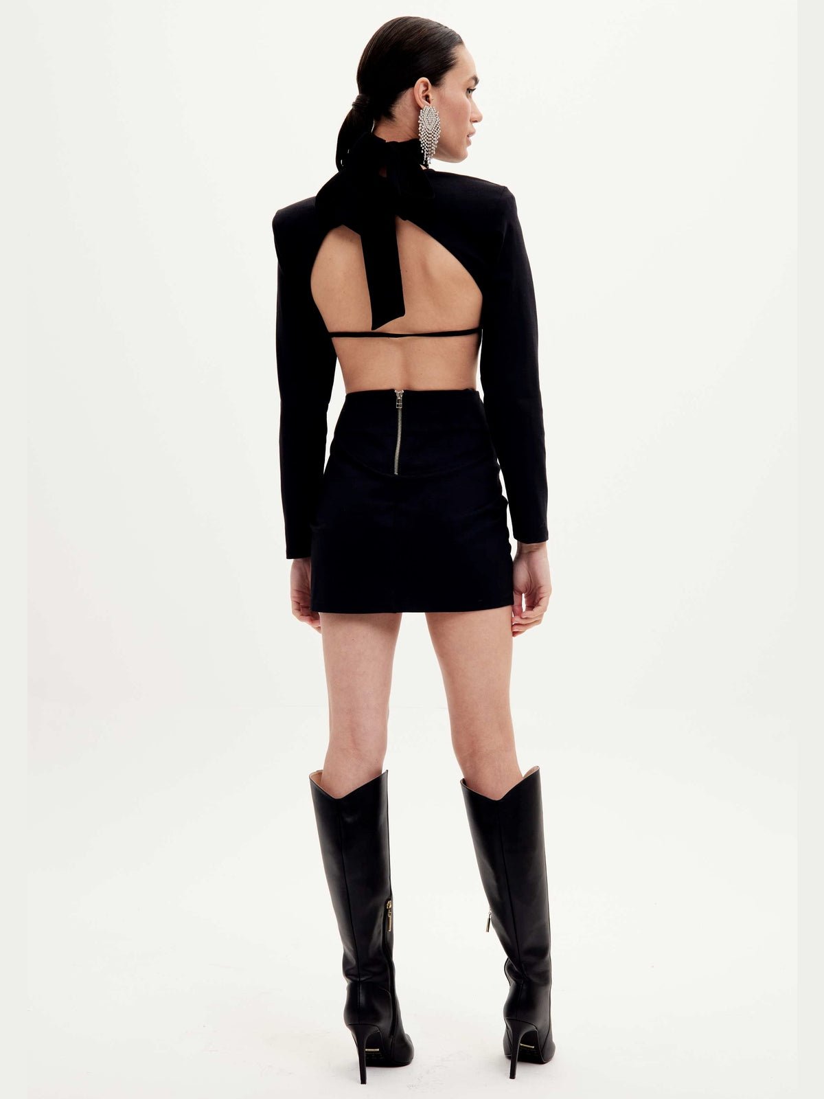 BLACK FLOWER FLOWER SHORT DRESS