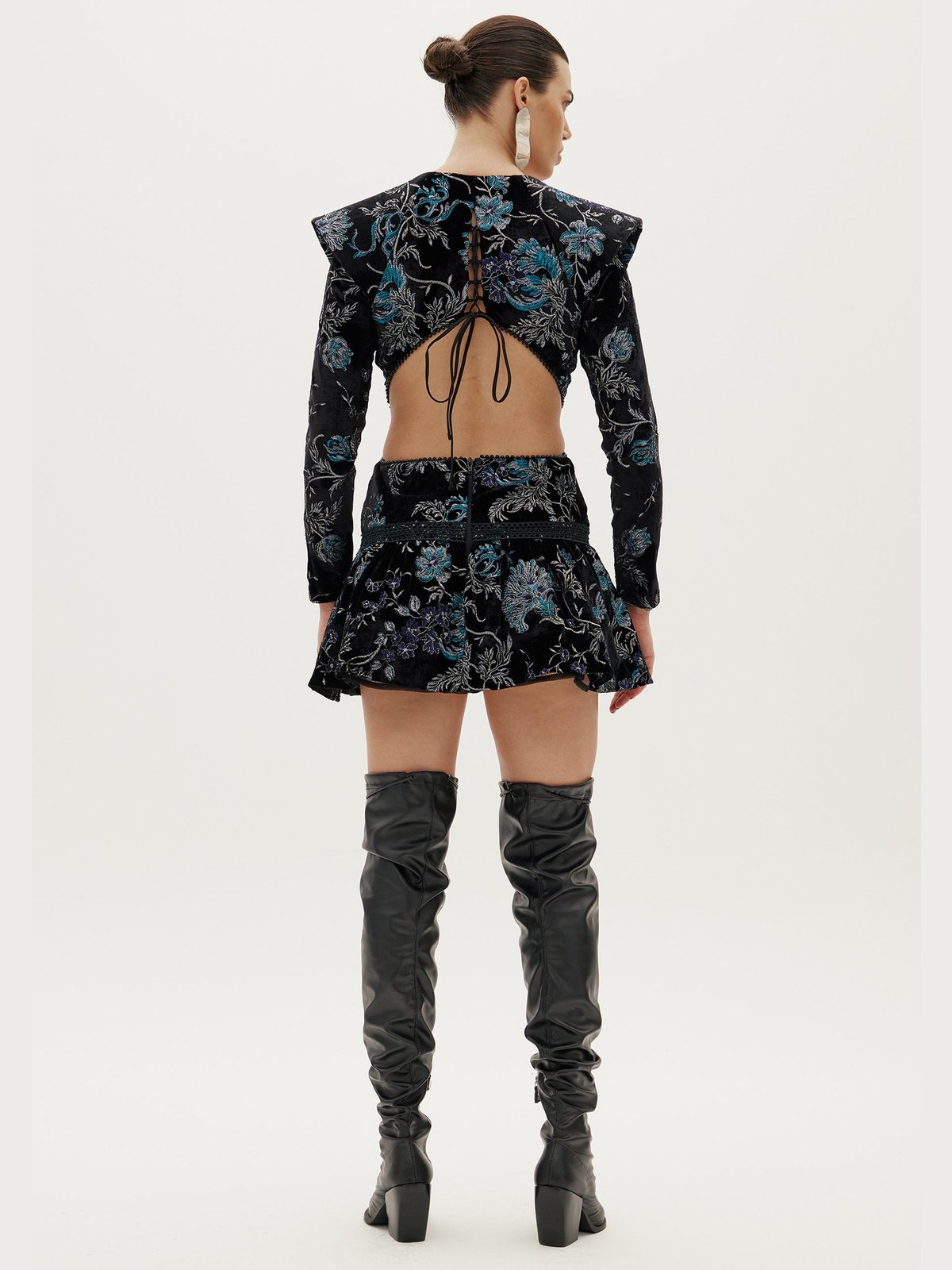 Amar Long Sleeves Velvet Dress