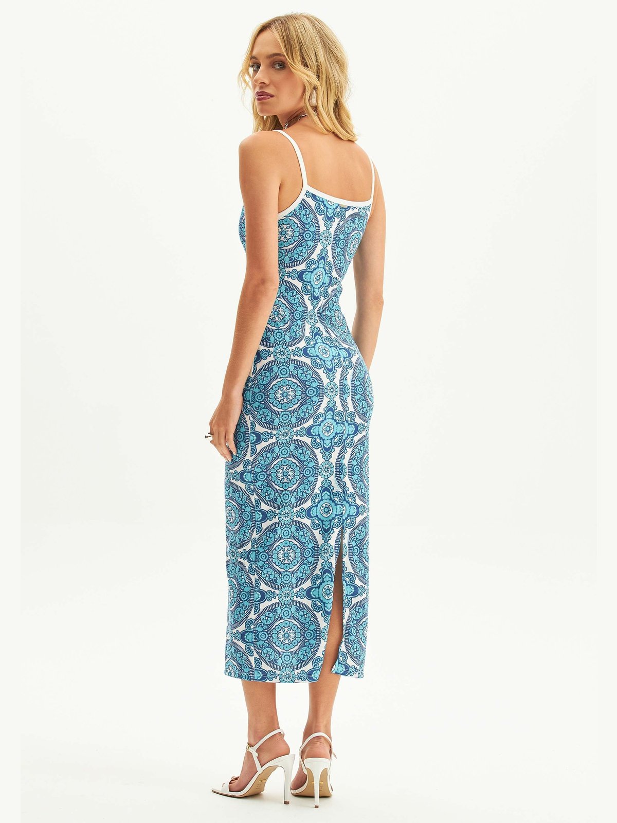 LP Super Midi Cut Out Dress - Pink Print