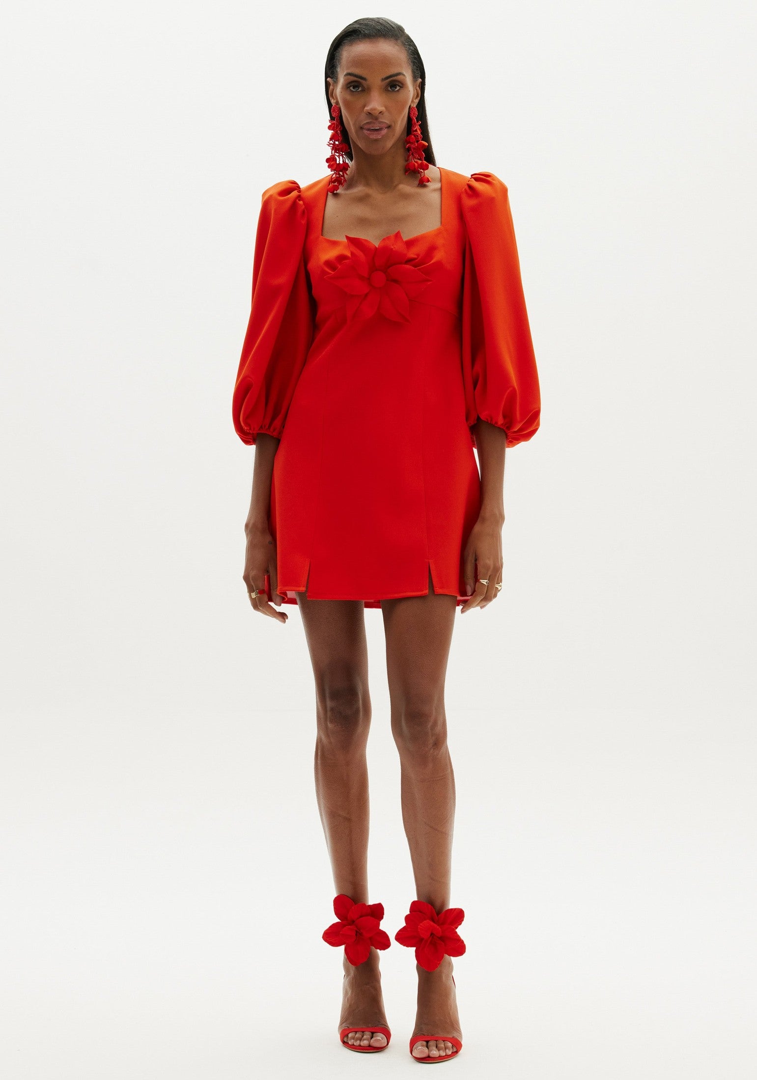 AMAR LONG SLEEVES RED DRESS