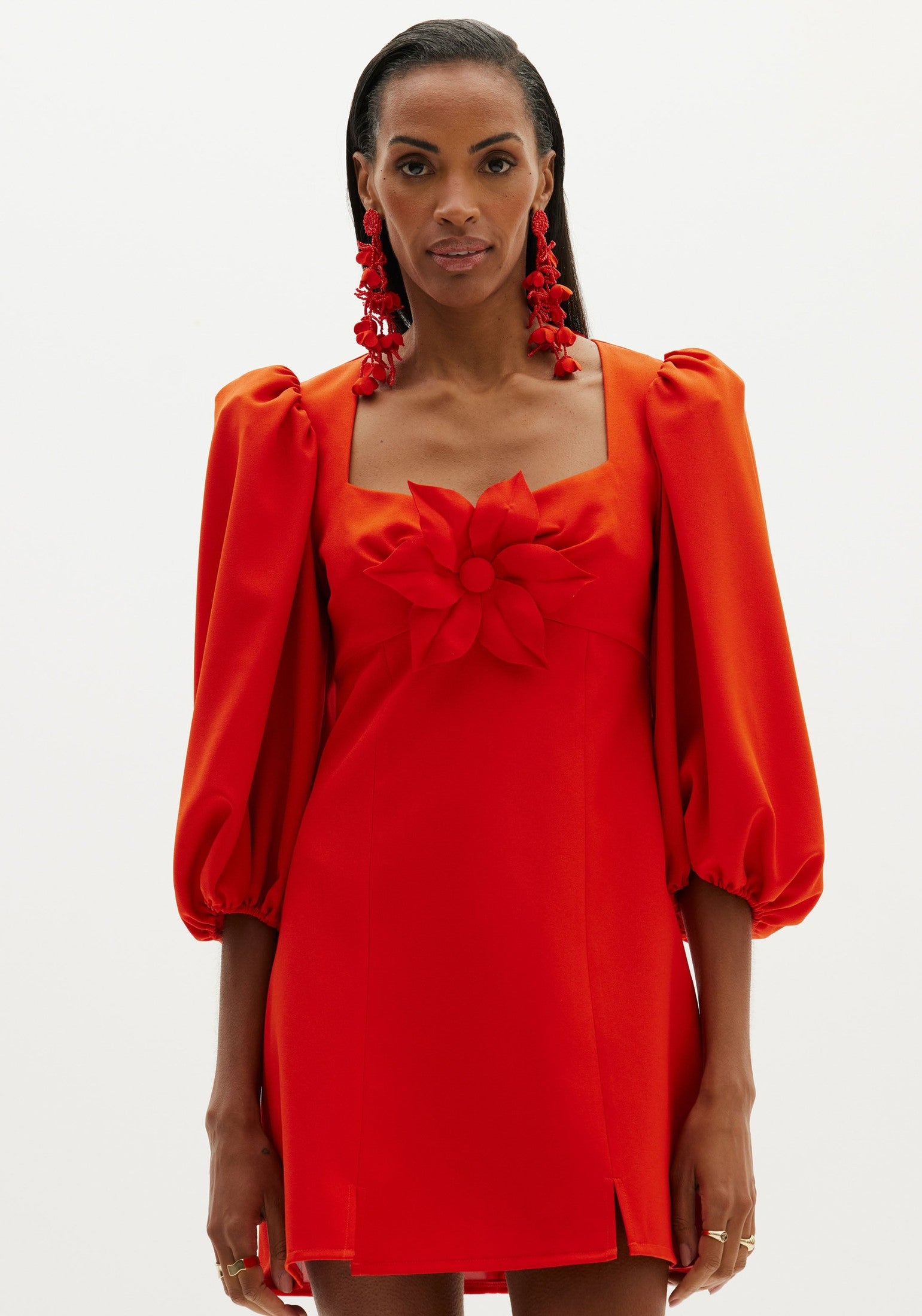 AMAR LONG SLEEVES RED DRESS