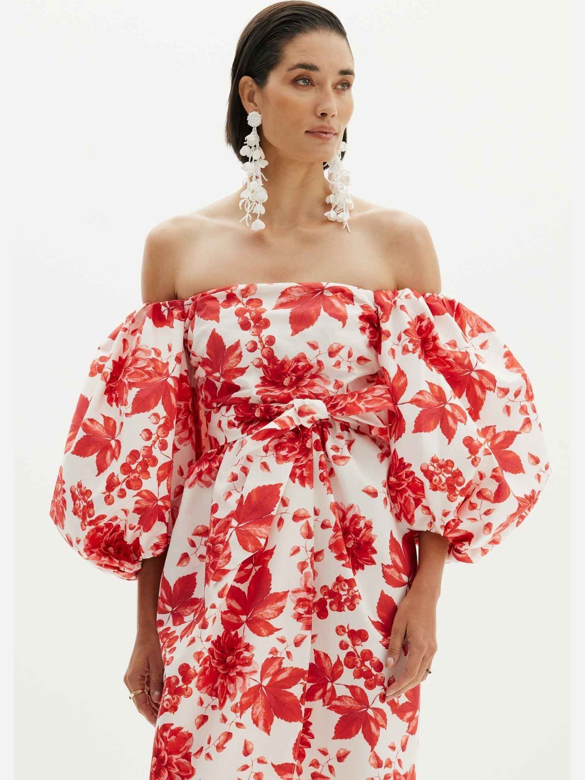 Amar Puffy Sleeves Midi Dress