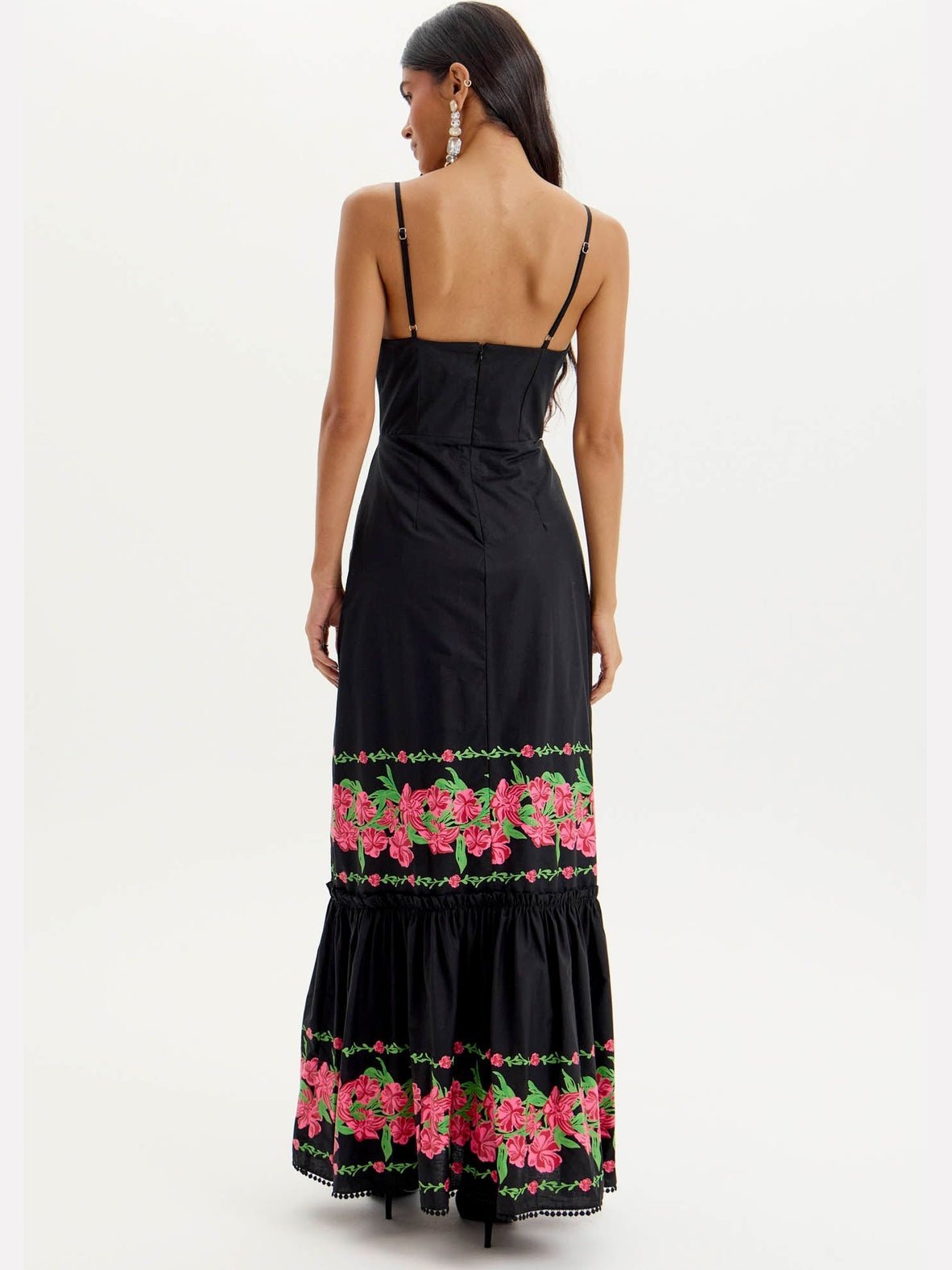 AMAR LONG FLOWER DETAILS DRESS