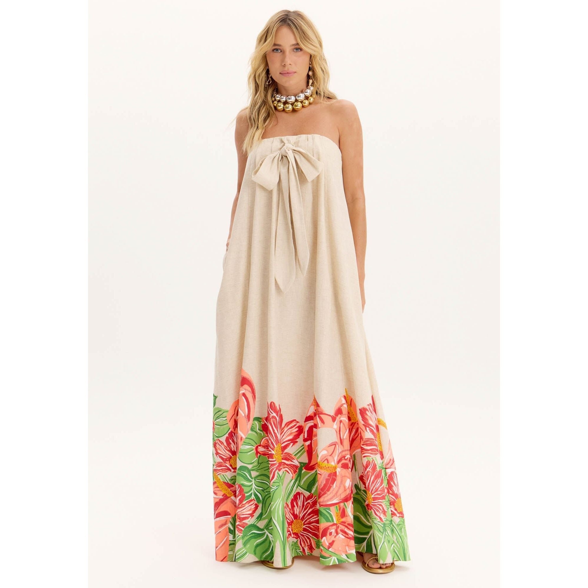 AMAR AMAPOLA STRAPLESS DRESS