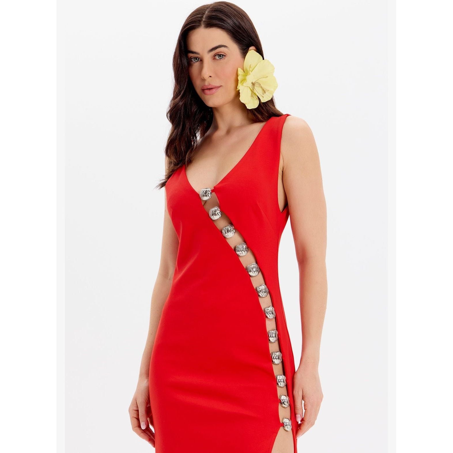 LP VESTIDO SUPER MIDI OPEN FRONT