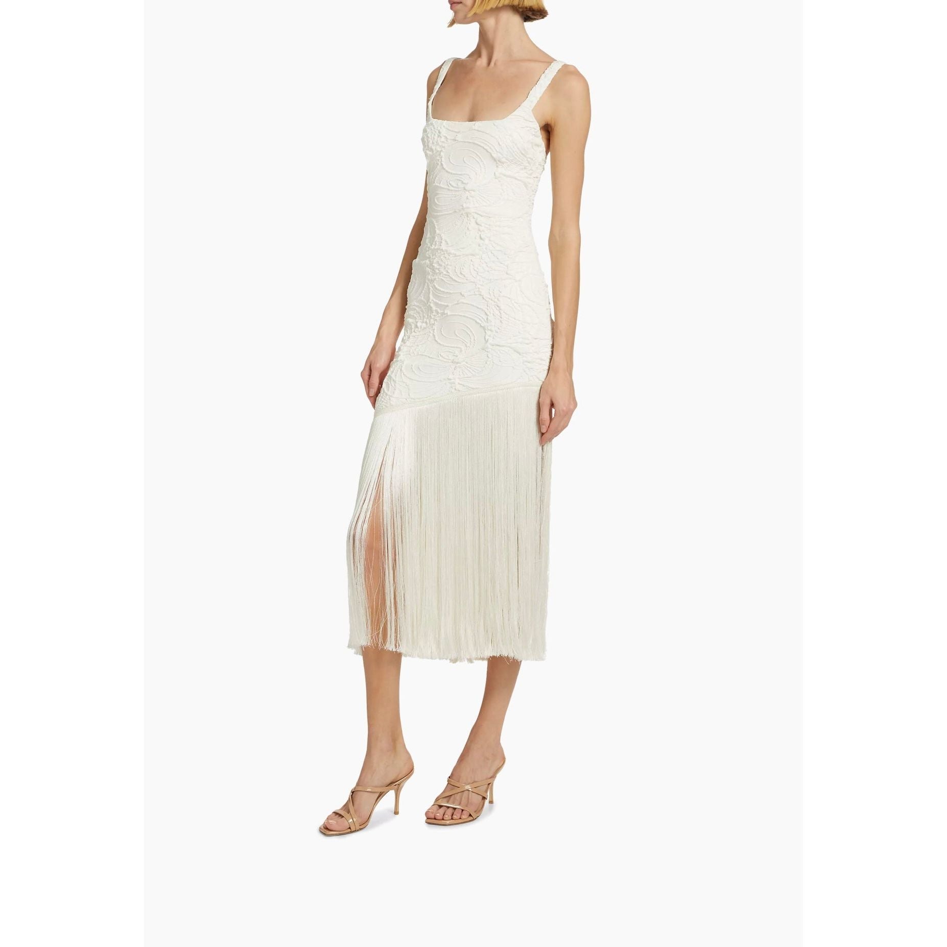 PB JACQUARD WHITE DRESS