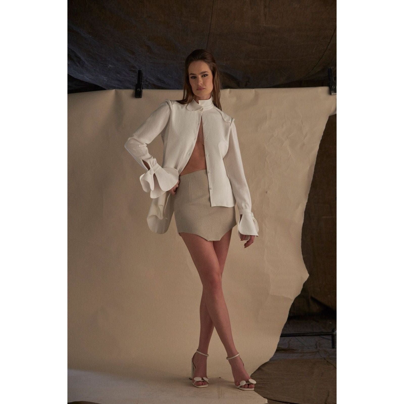 HL SAIA TRAMA CINZA SKIRT