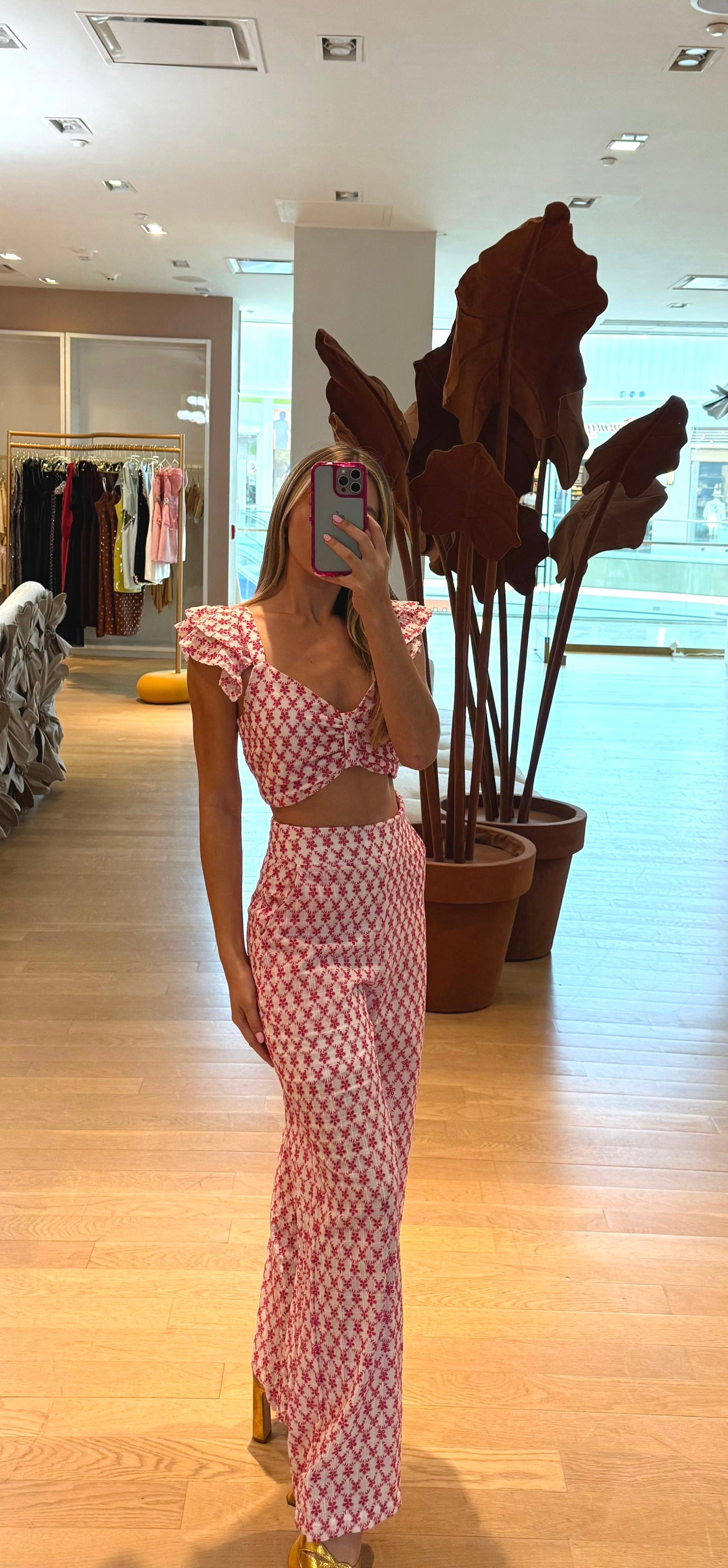 LOTUS PINK CROP AND PANT SET