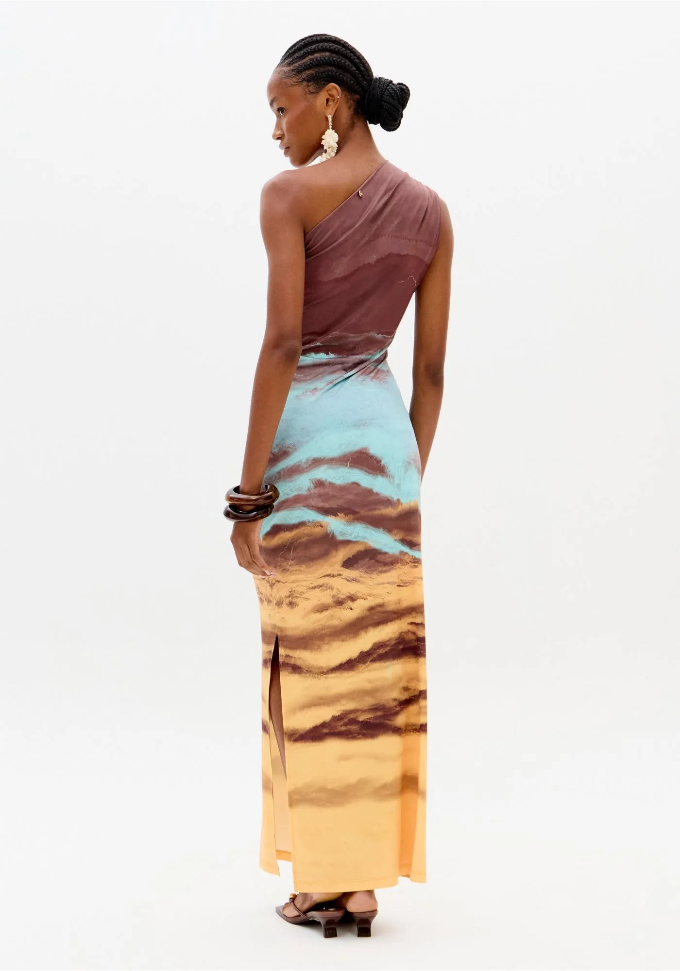 LP ONE-SHOULDER PRINTED DRESS
