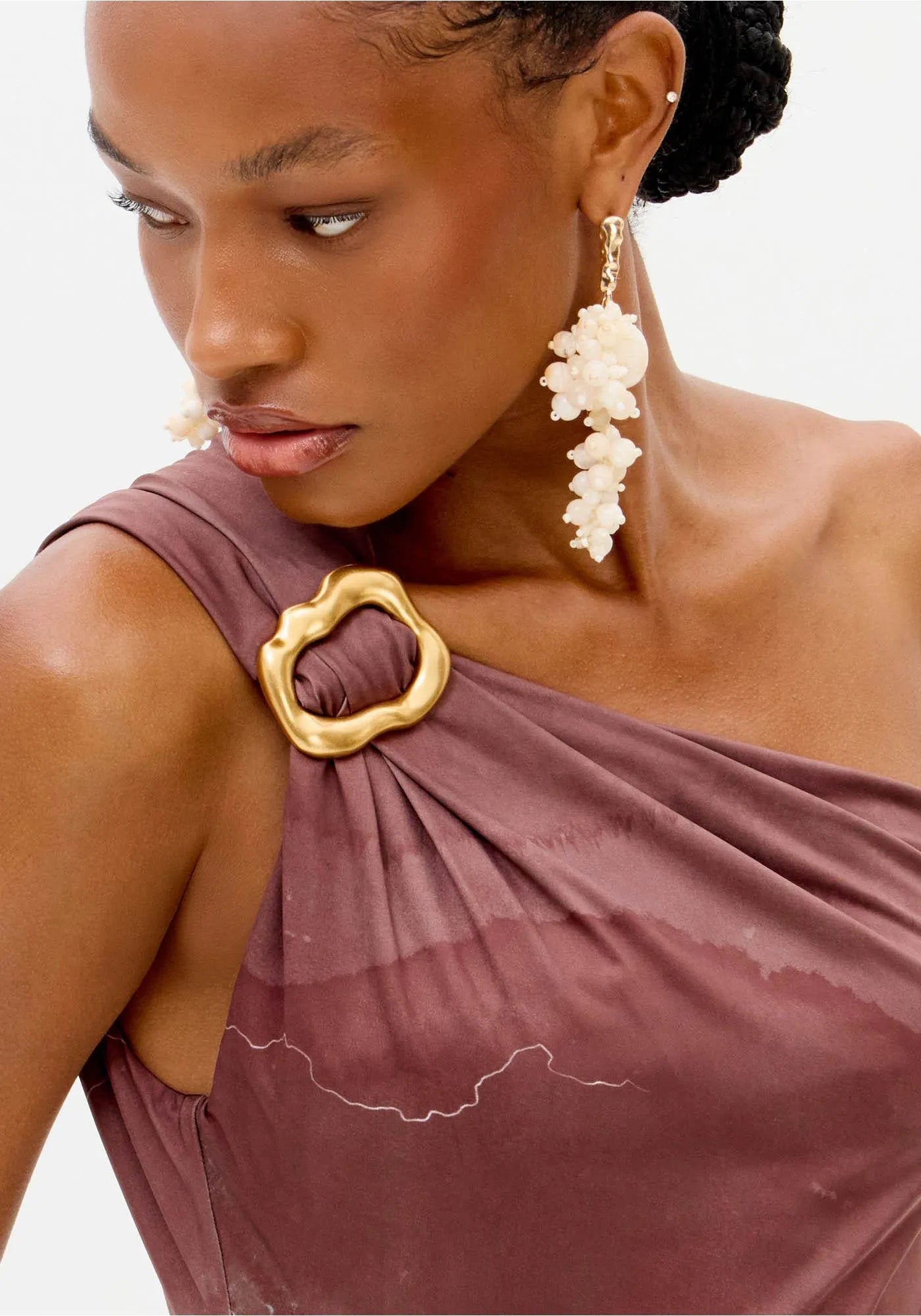 LP ONE-SHOULDER PRINTED DRESS