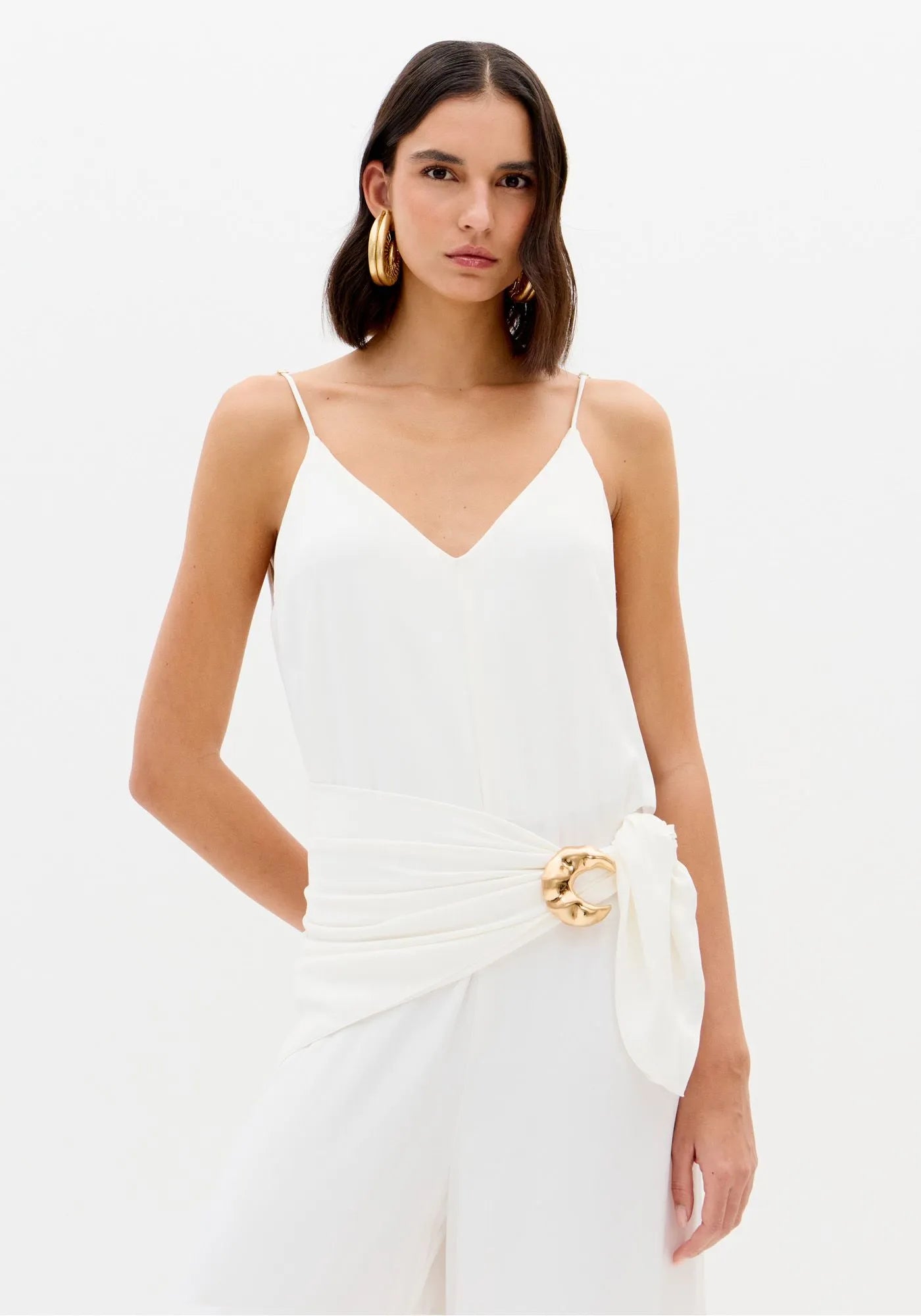 LP LONG JUMPSUIT WITH V-NECK