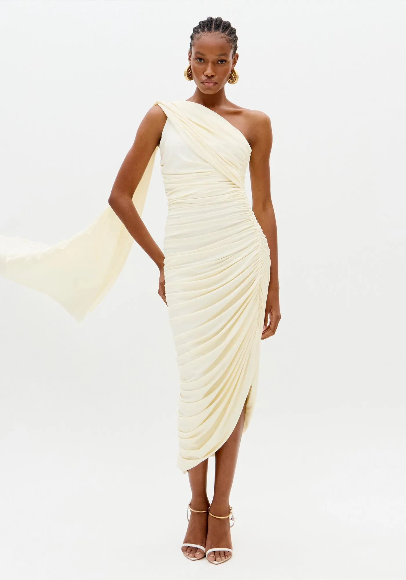 LP ASYMMETRIC ONE SHOULDER DRESS - RED