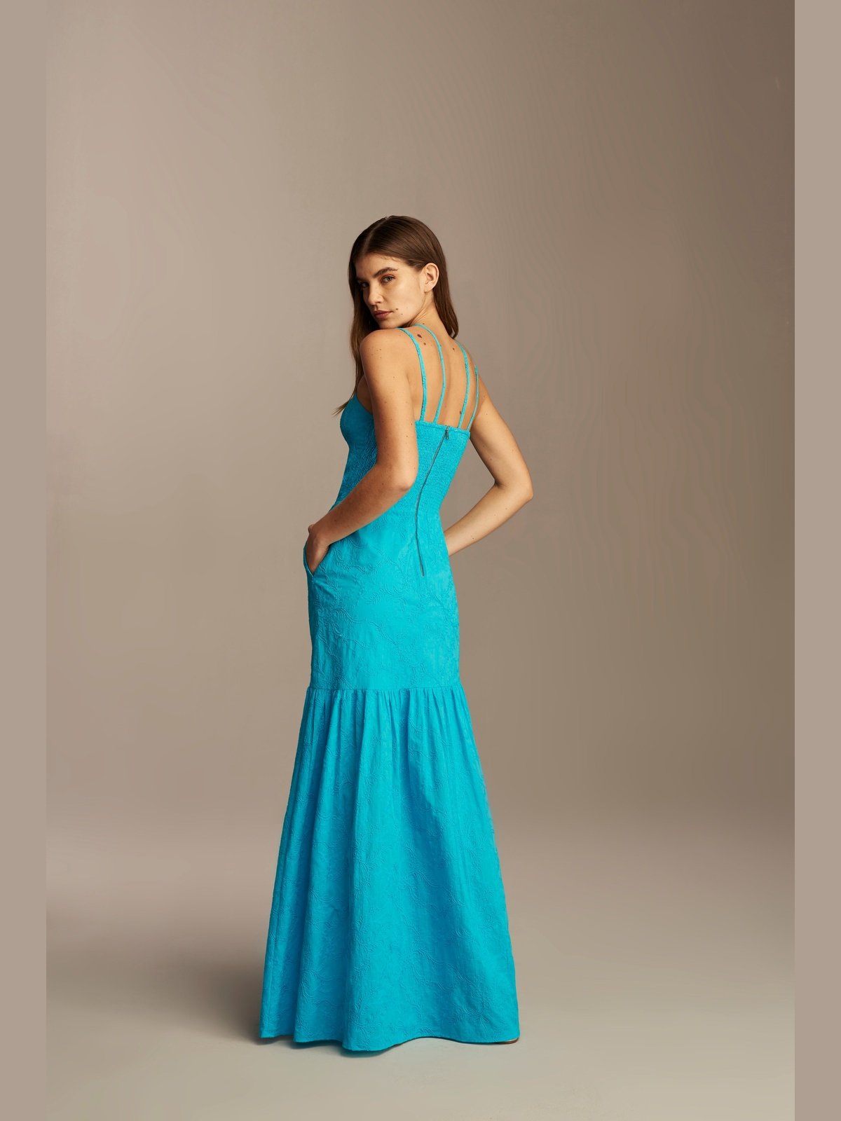 SKAZI MAXI DECOTE DRESS BLUE