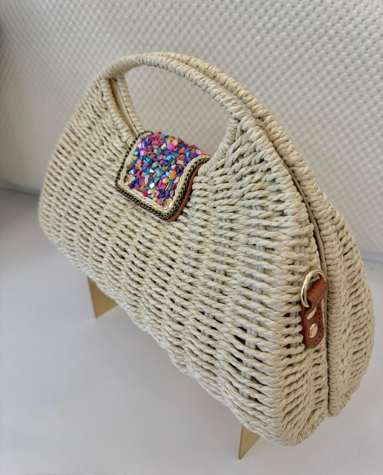 IV COLORFUL STRAW BAG