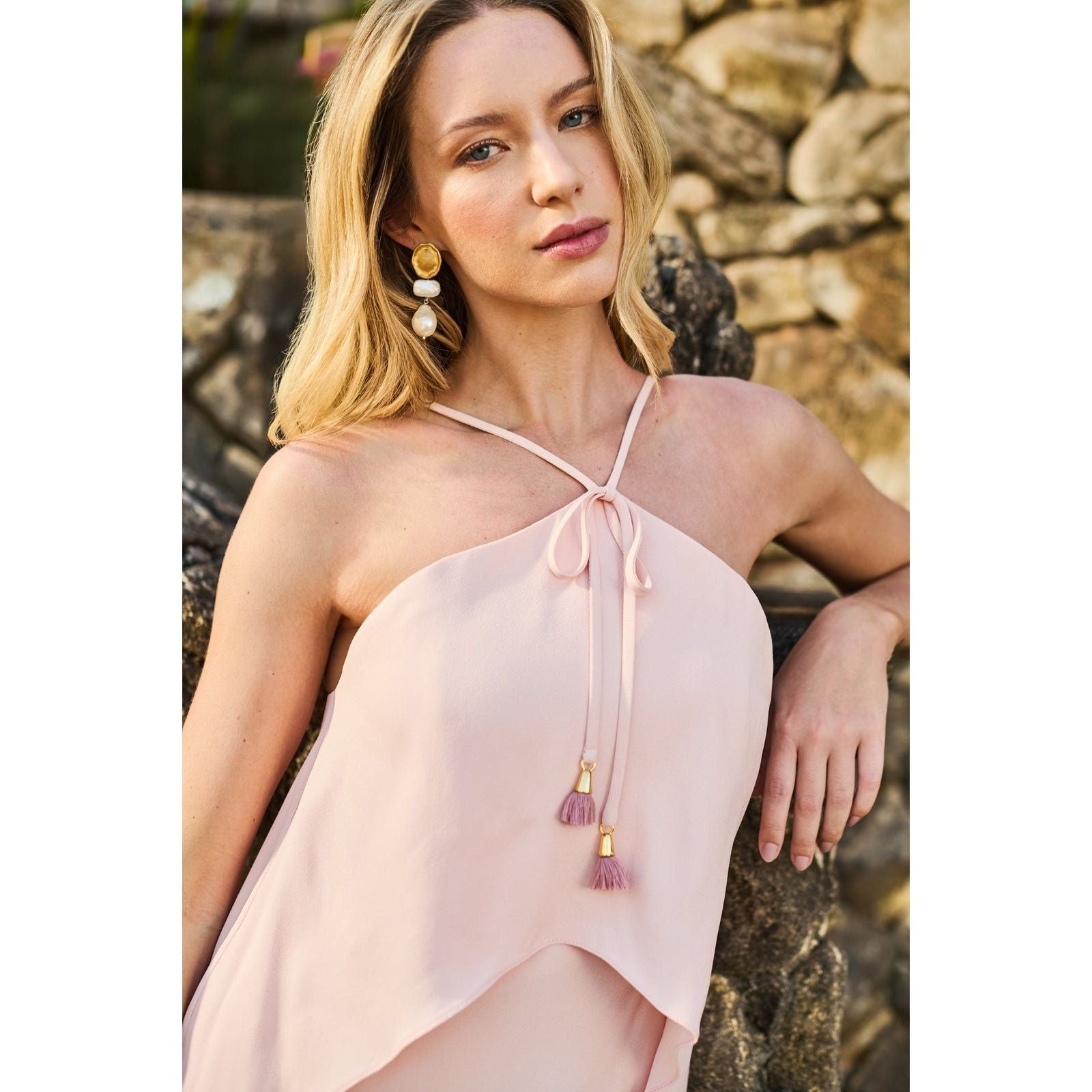 SHORT PINK FLOWY DRESS