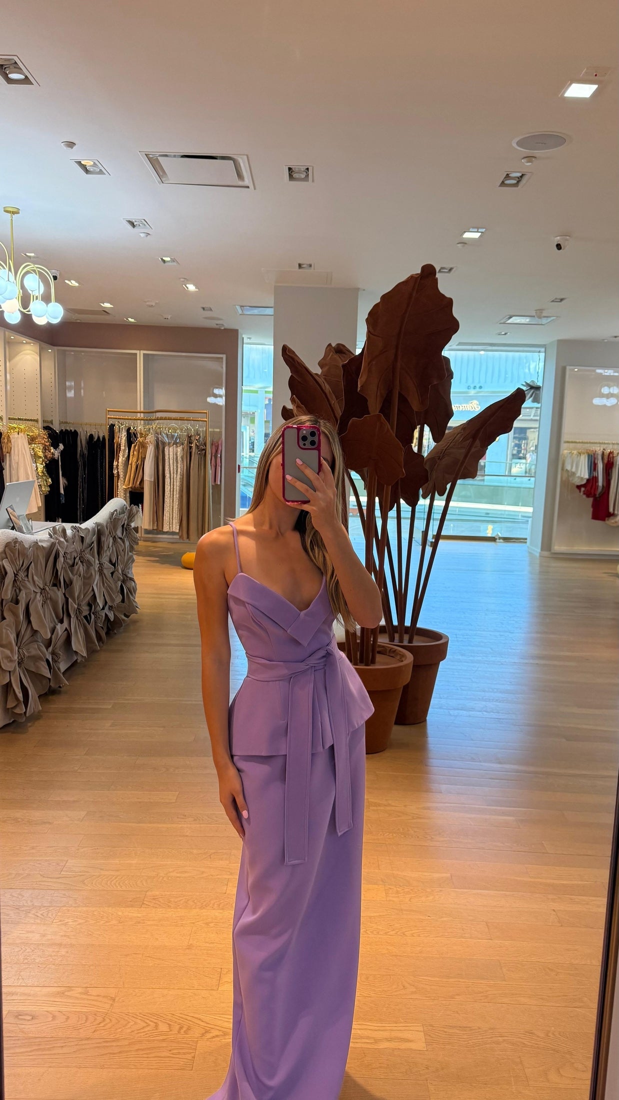 SKAZI LILAC PEPLUM LONG DRESS