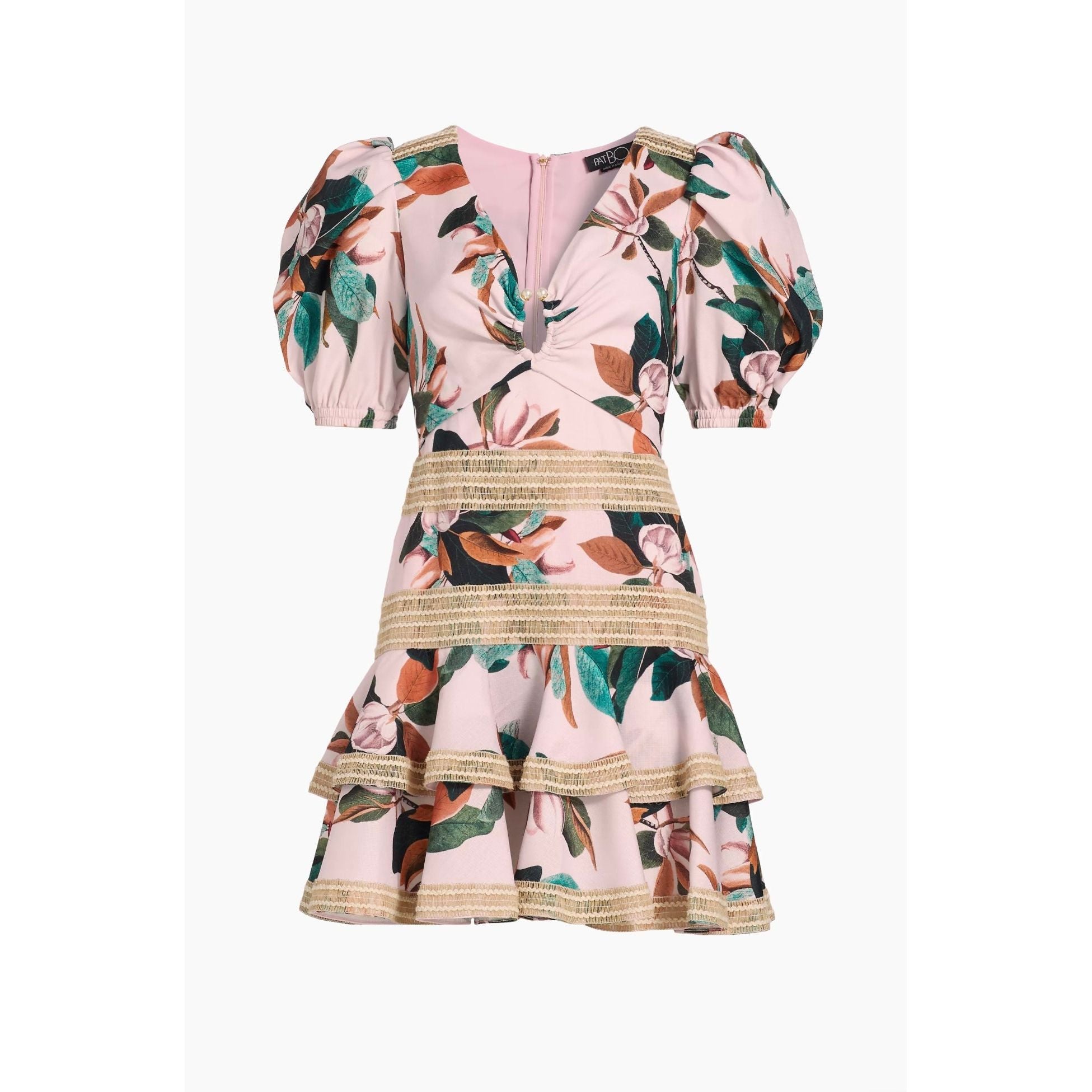 PT FLORAL PUFF SLEEVE SHORT DRESS