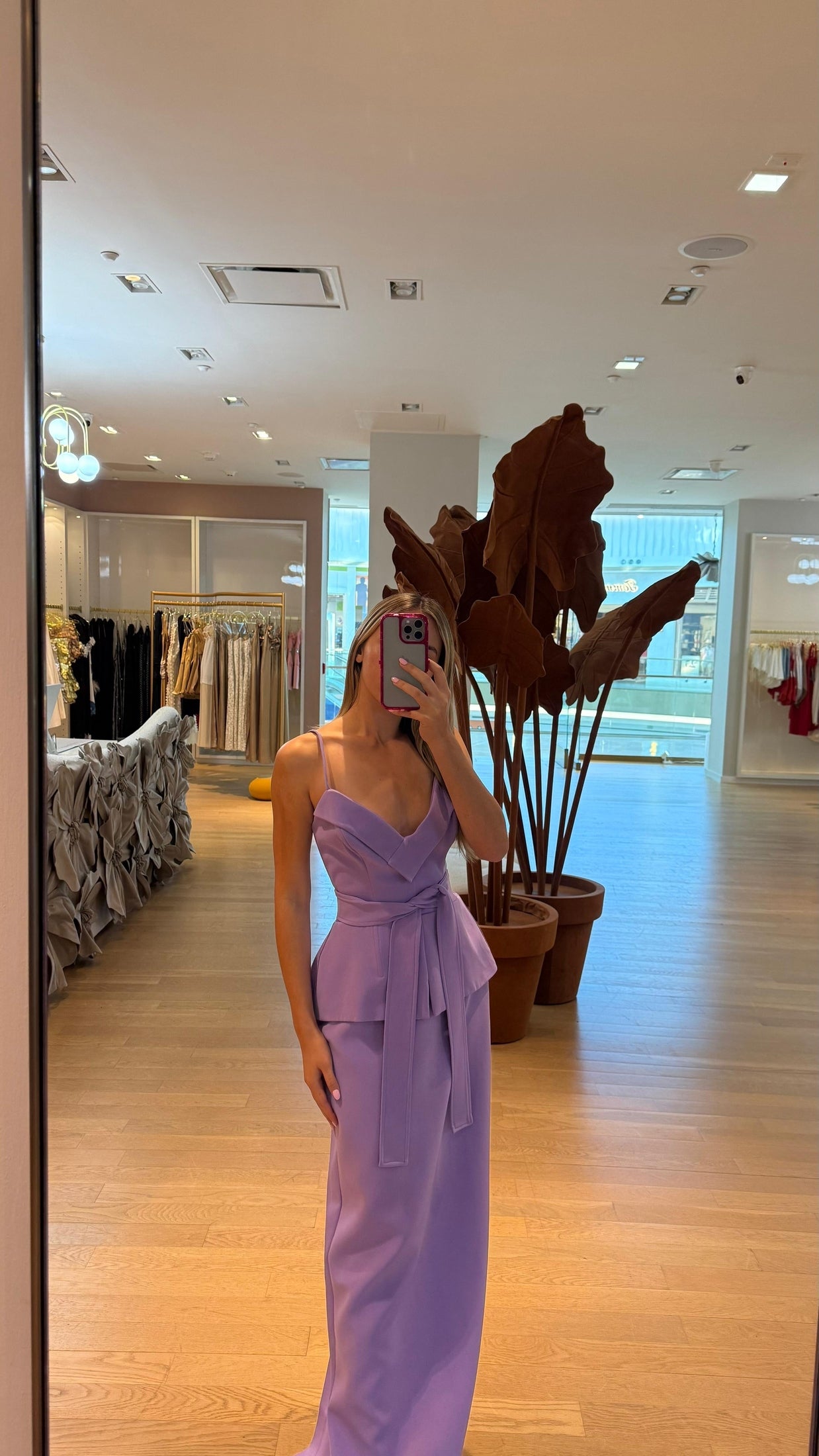 SKAZI LILAC PEPLUM LONG DRESS