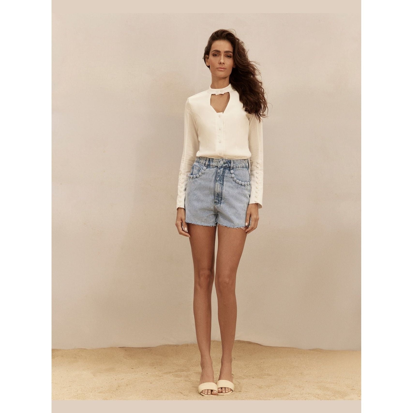 HL CAMISA DECOTE V OFF WHITE